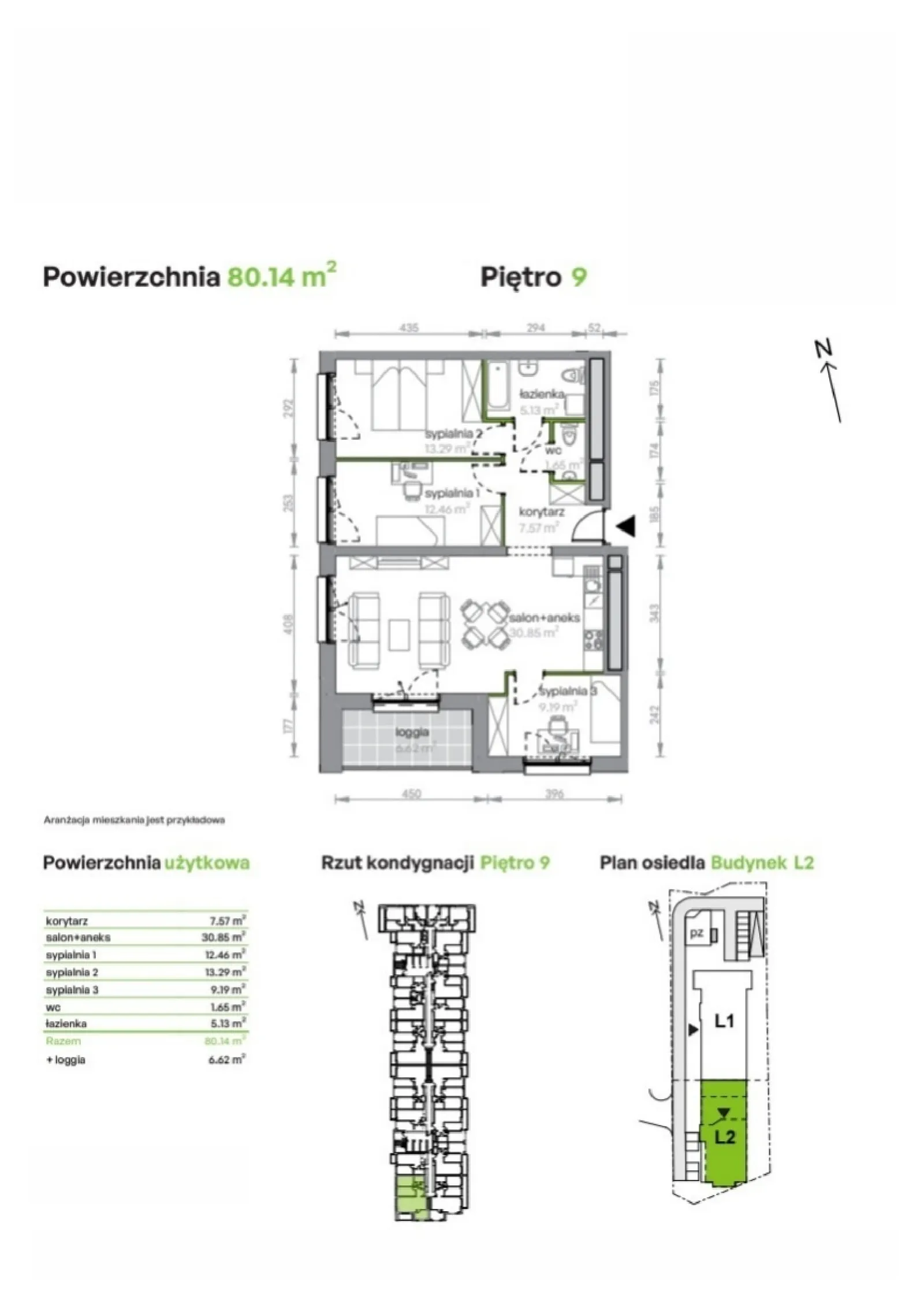 Floor plan: Apartment no. L2/9/79