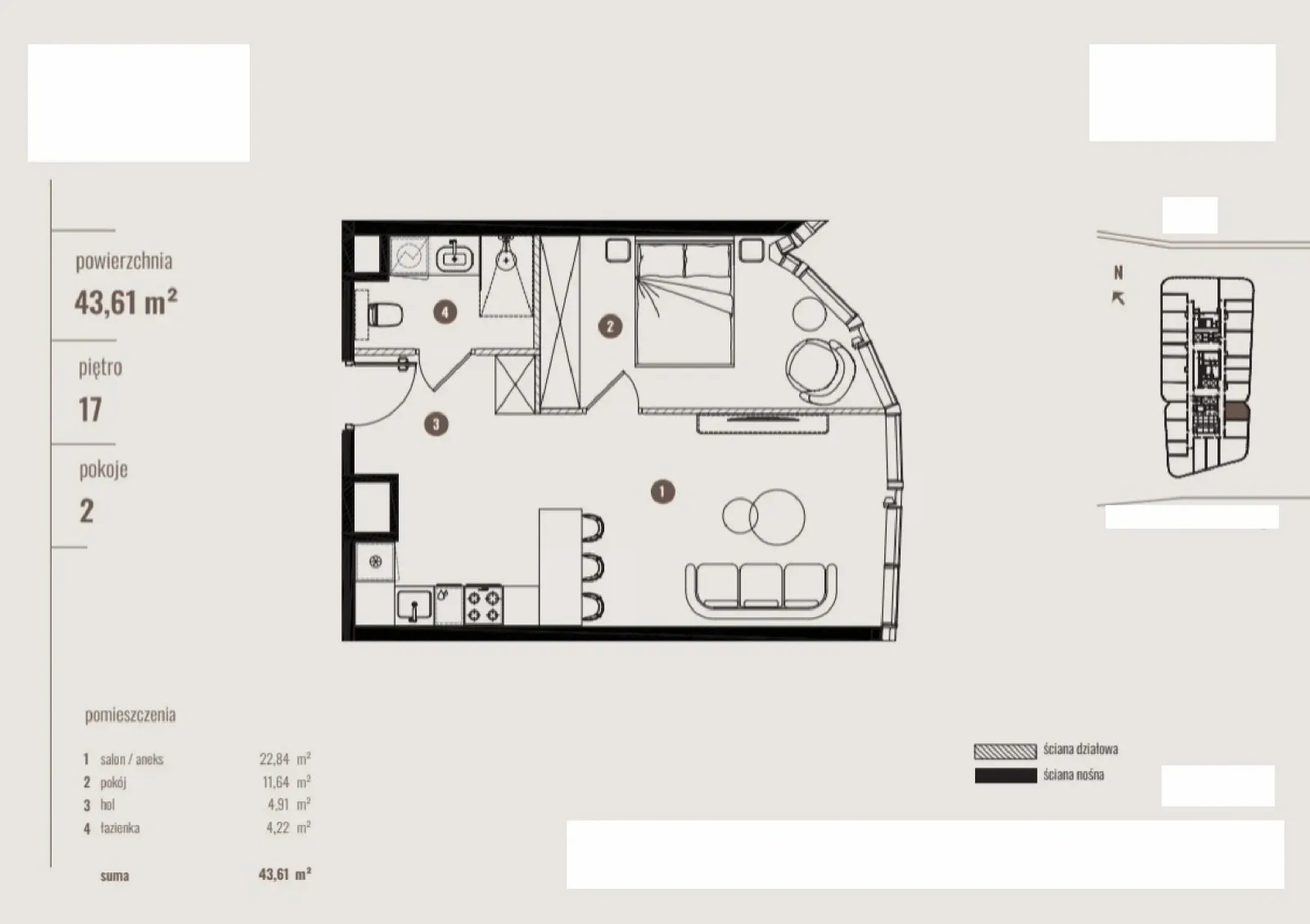 Floor plan: Apartment no. B/17.08
