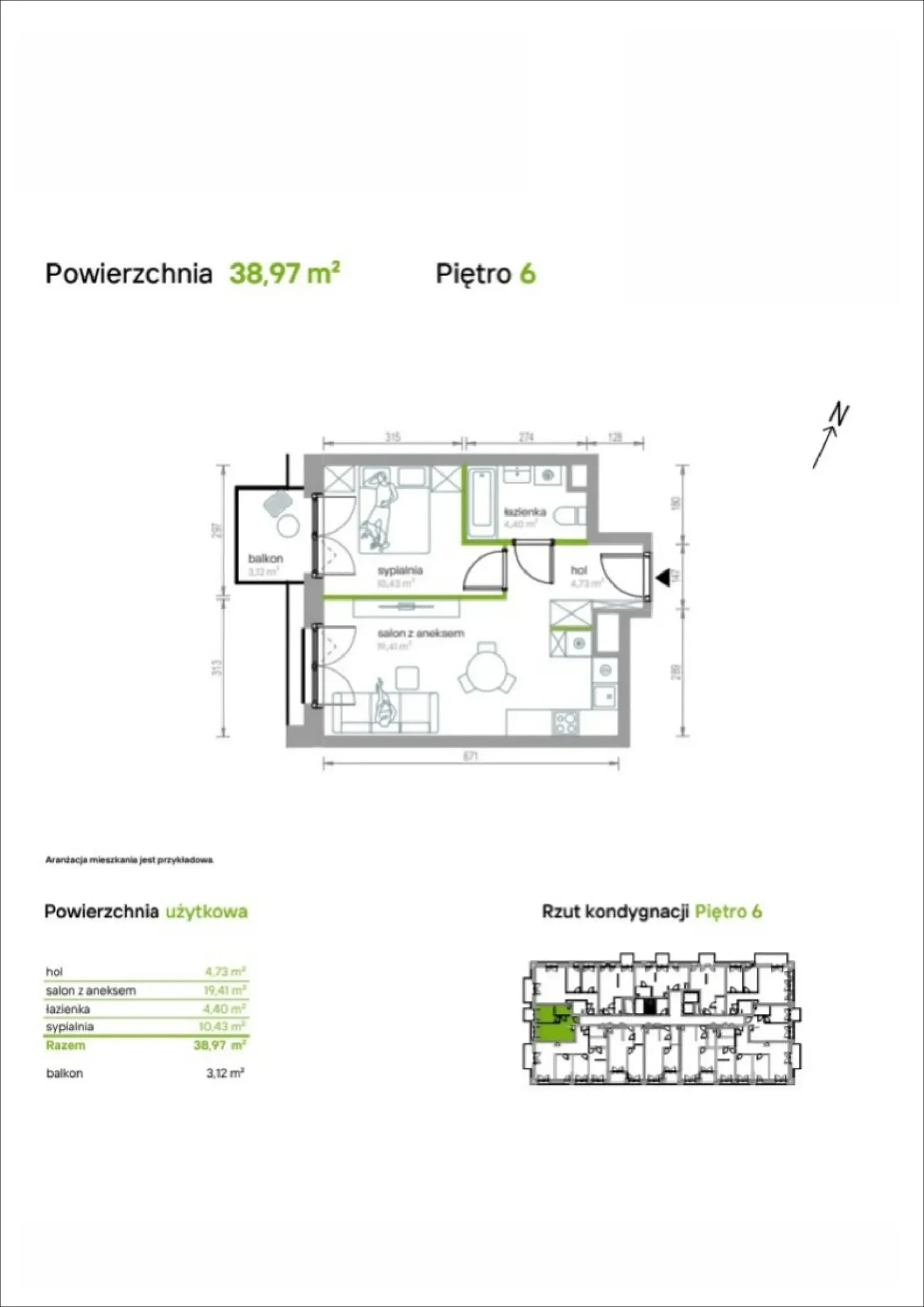 Floor plan: Apartment no. 6/A/12