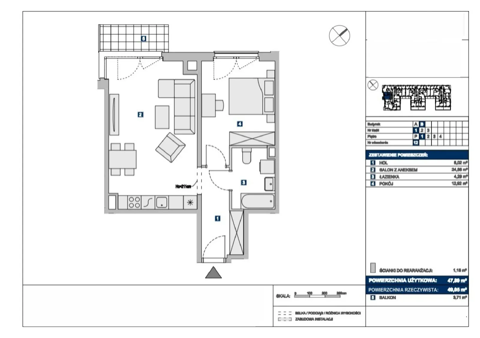 Floor plan: Apartment no. B12