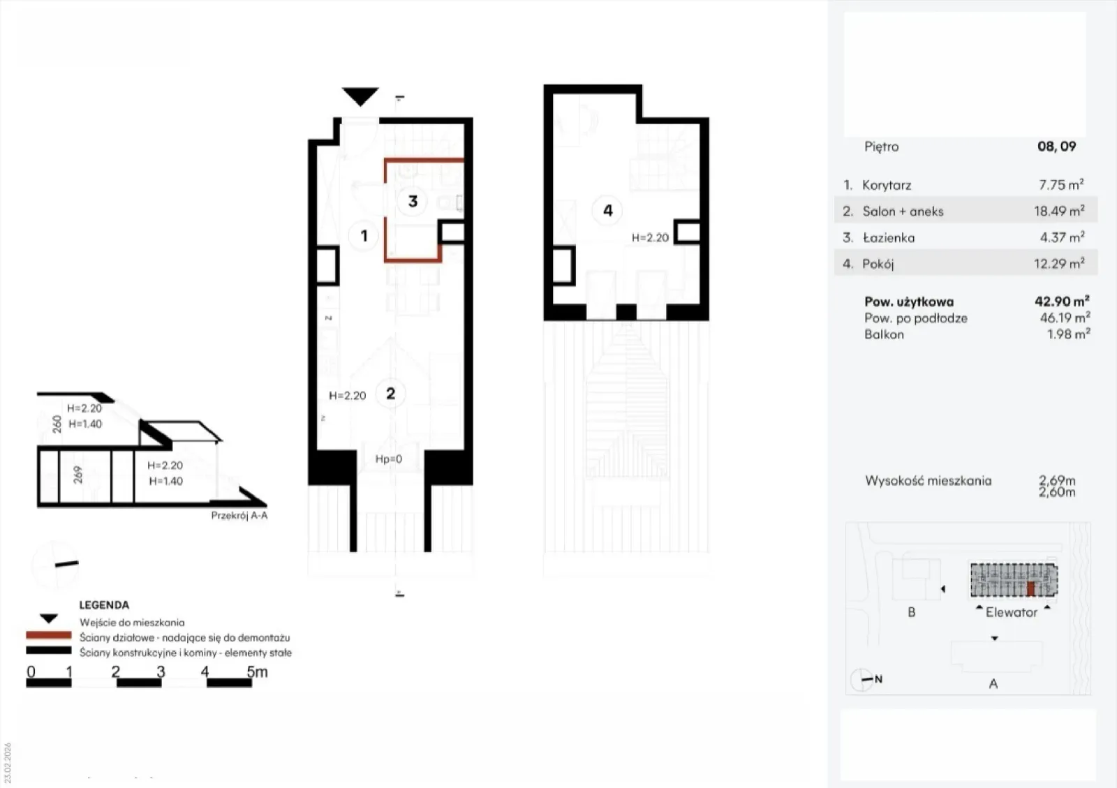 Floor plan: Apartment no. EZ.2.8.85