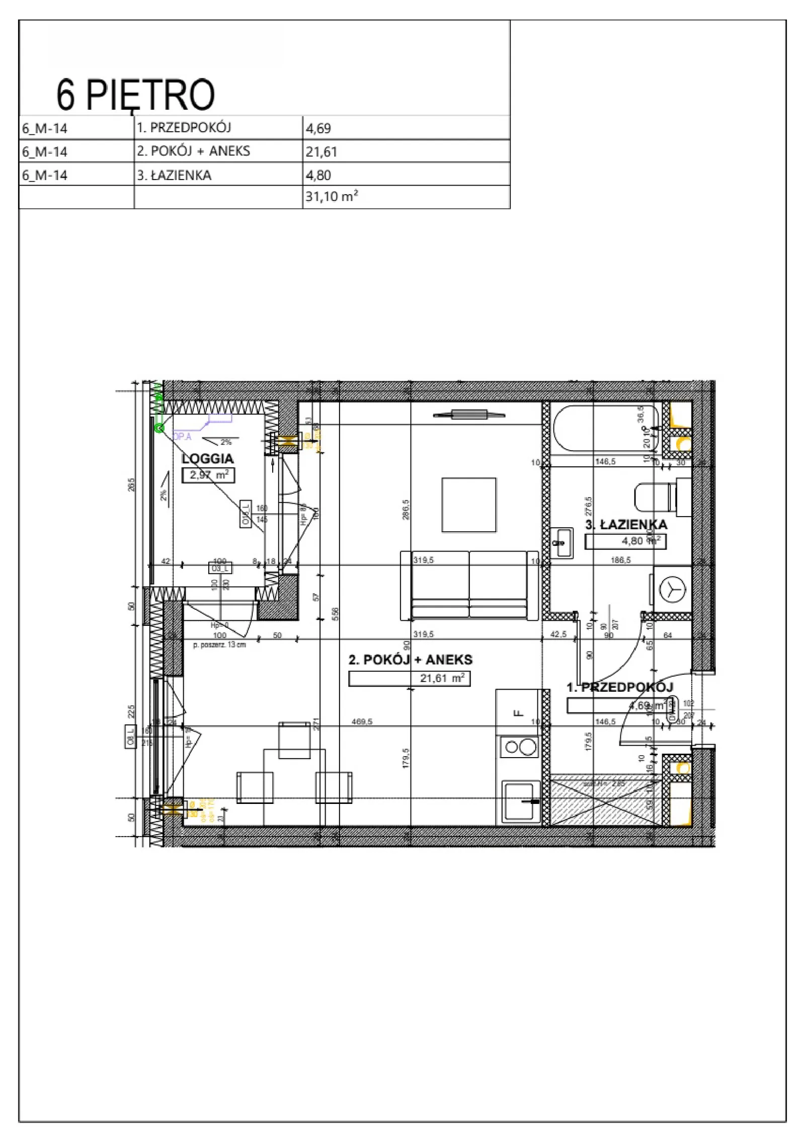 Floor plan: Apartment no. B69