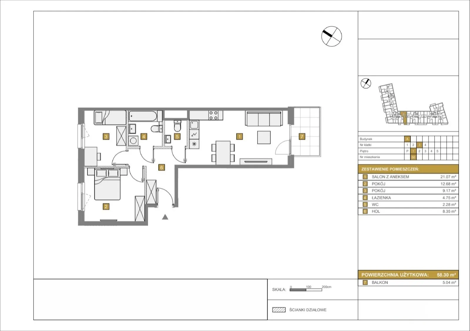 Floor plan: Apartment no. A50
