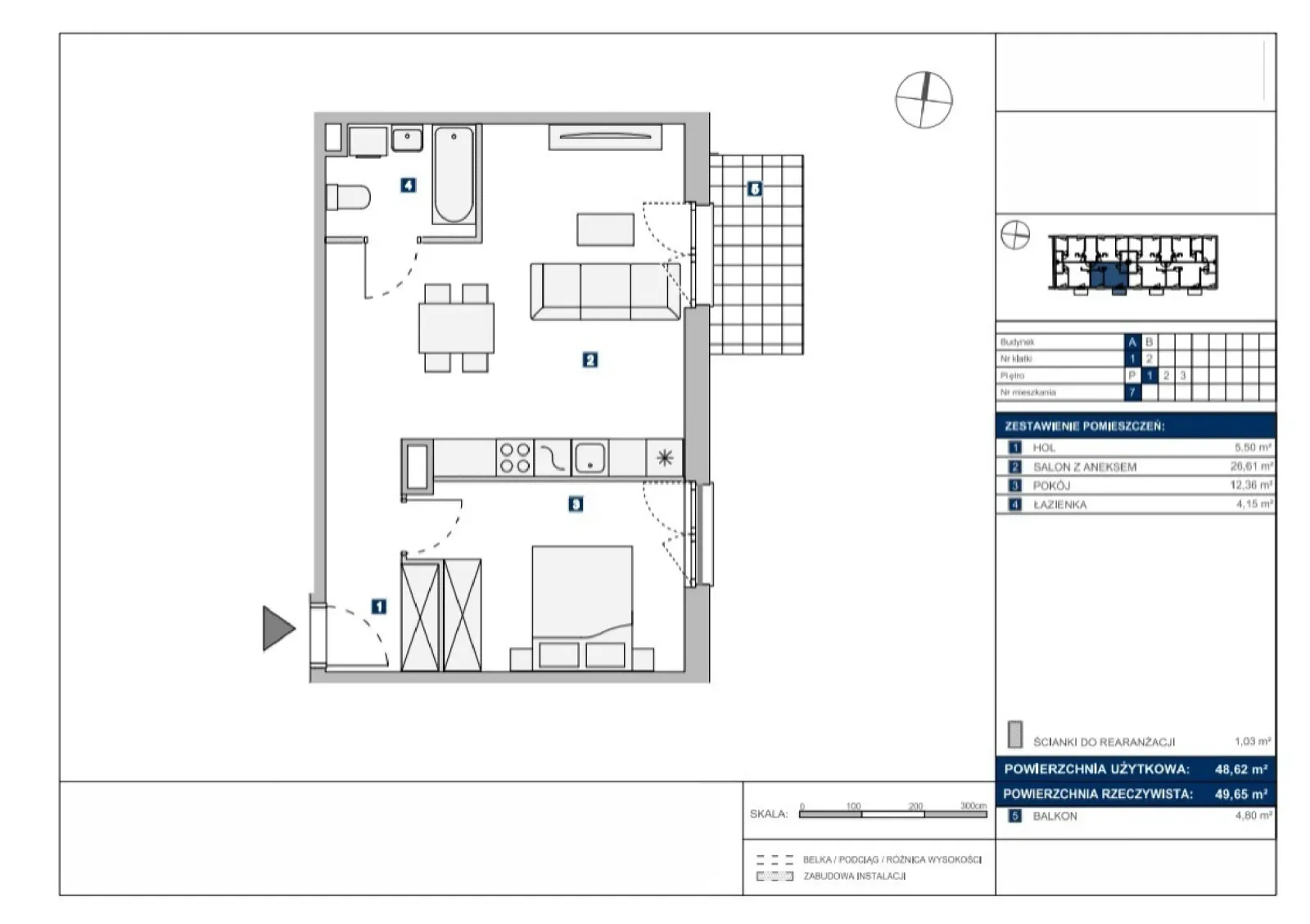 Floor plan: Apartment no. A7