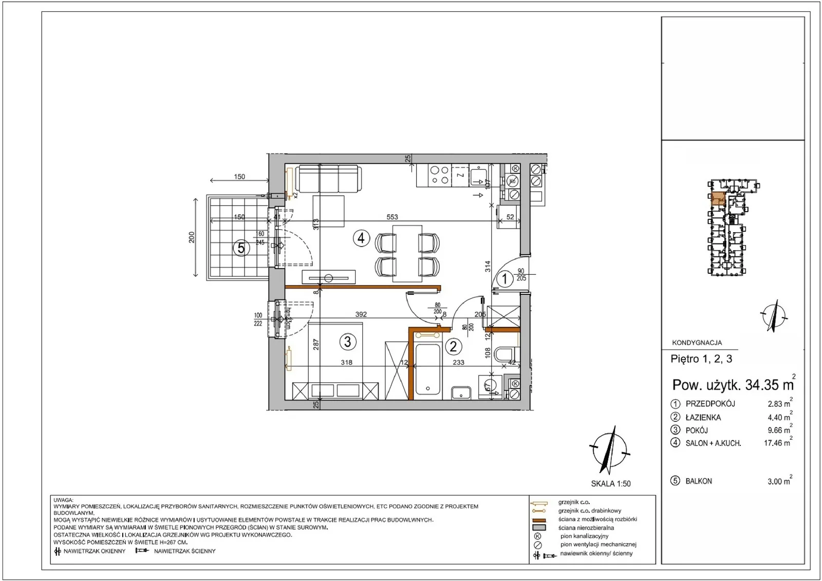 Floor plan: Apartment no. L2-20