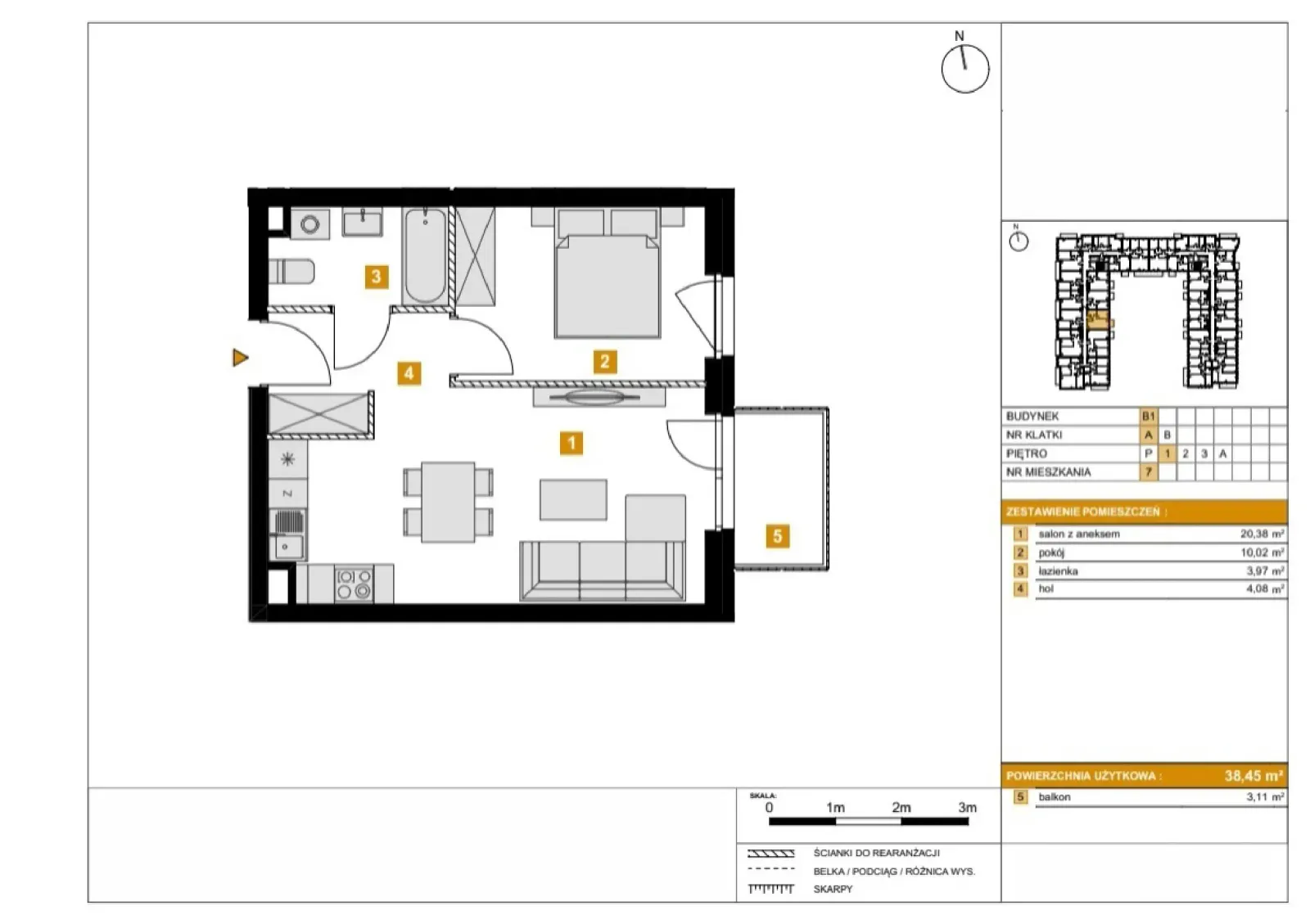 Floor plan: Apartment no. B17