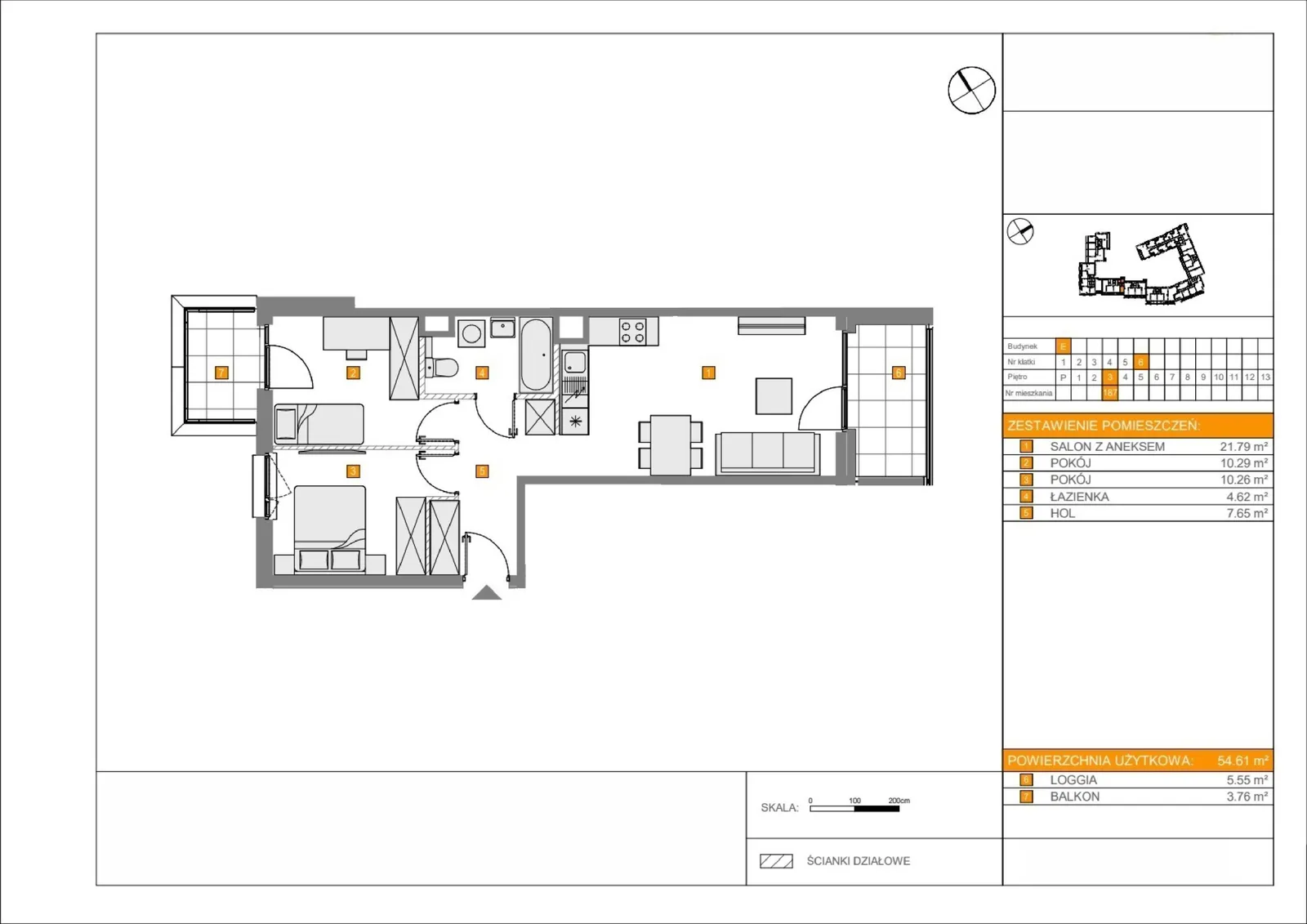 Floor plan: Apartment no. E187
