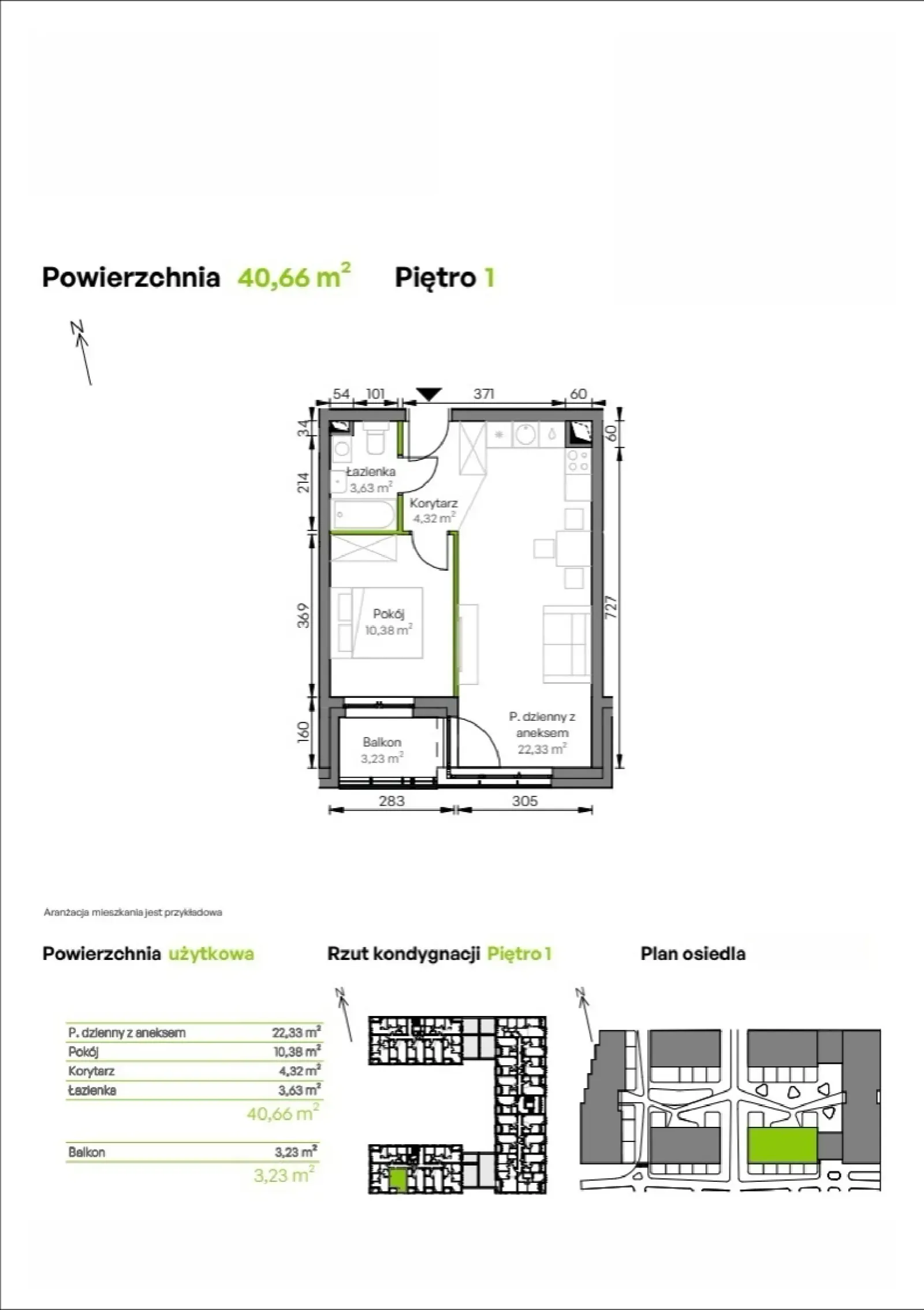 Floor plan: Apartment no. B3/01/10