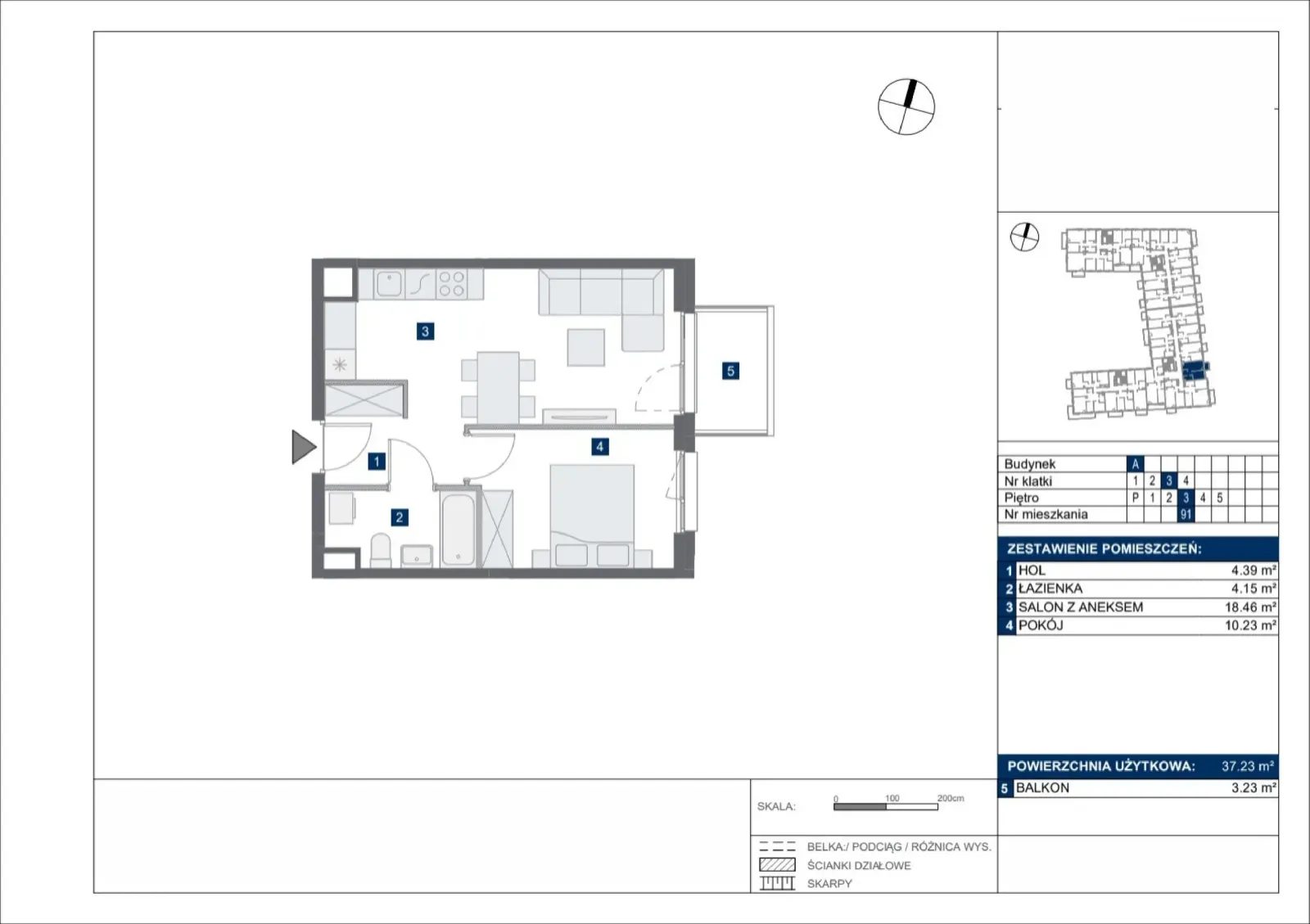 Floor plan: Apartment no. A91