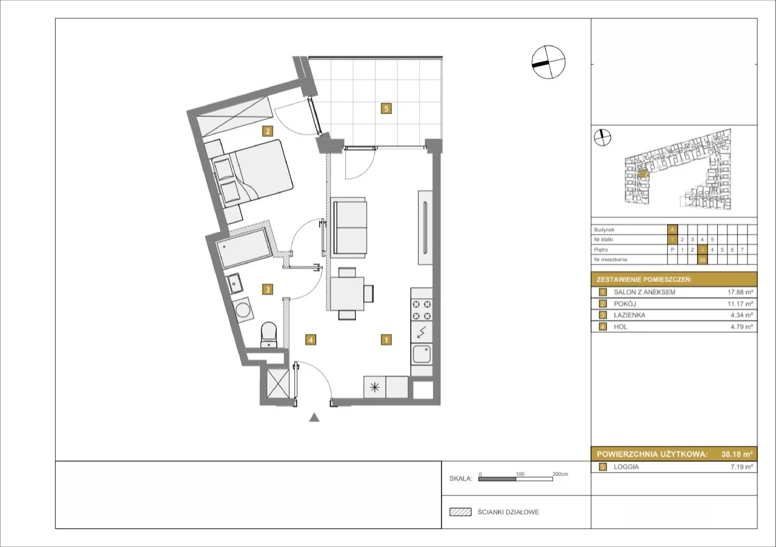 Floor plan: Apartment no. A28
