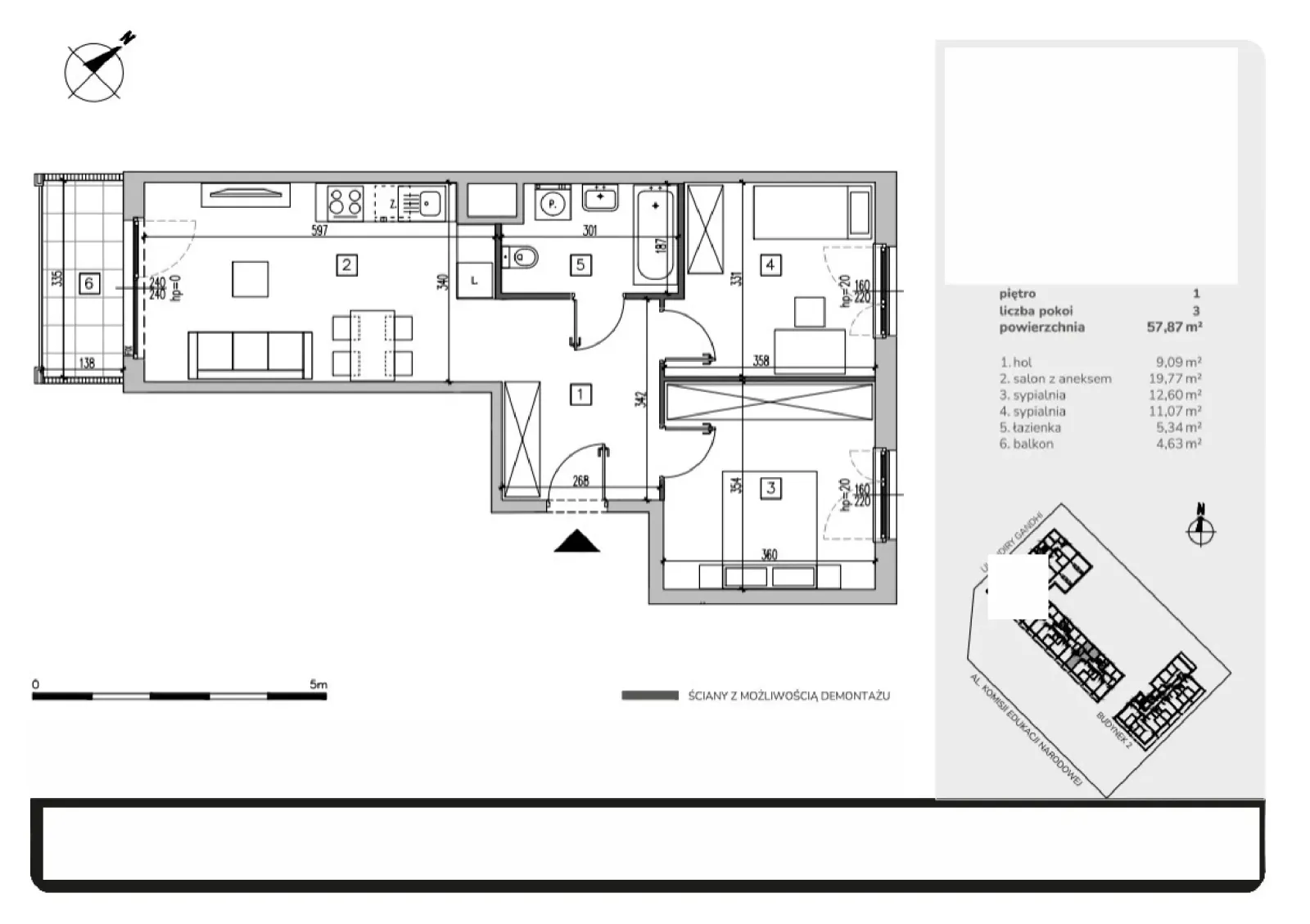 Floor plan: Apartment no. MB075