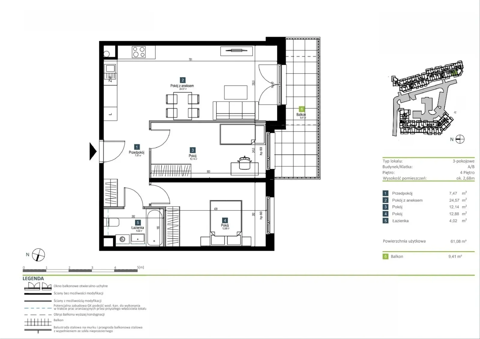 Floor plan: Apartment no. AB0410