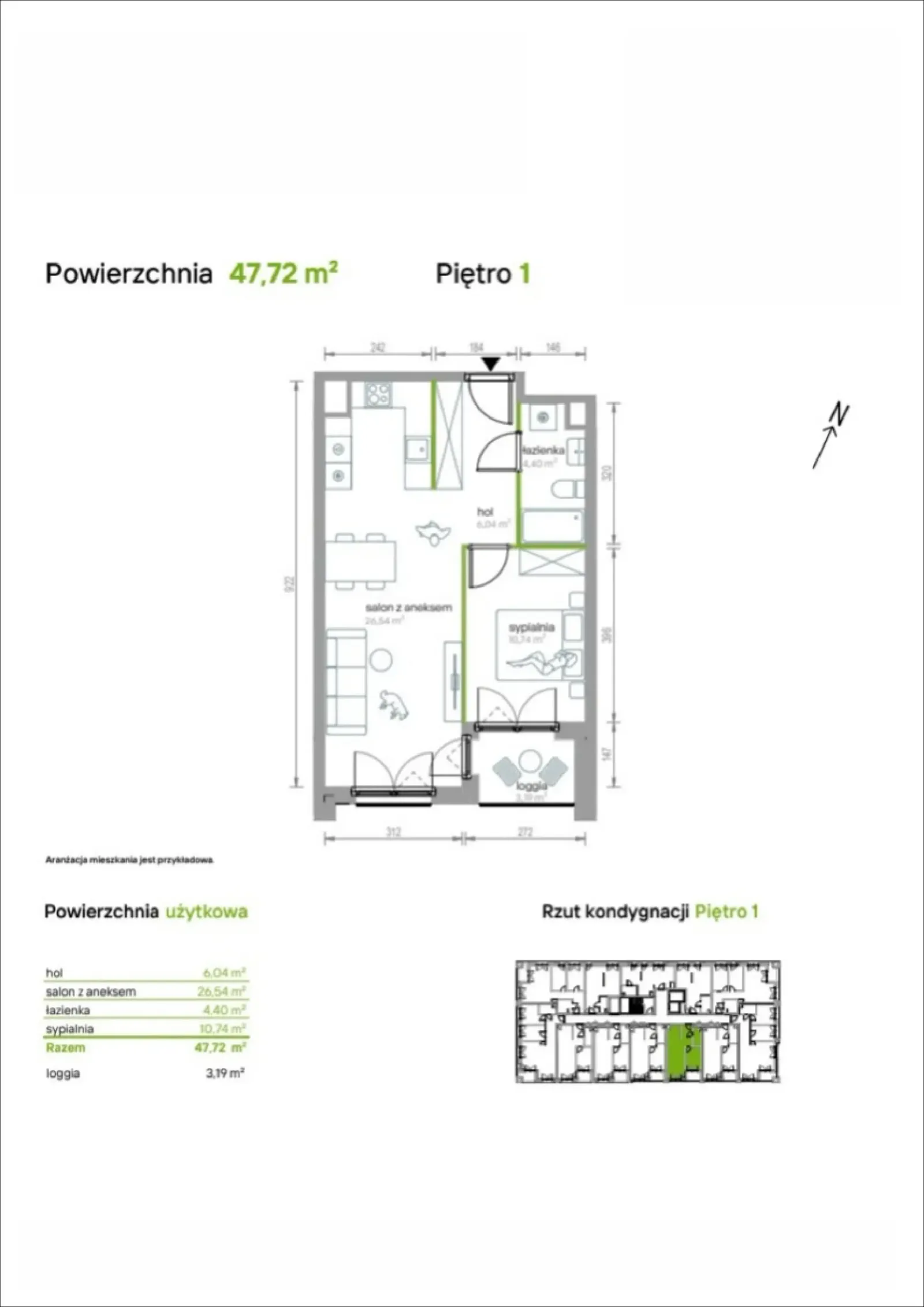 Floor plan: Apartment no. 1/A/04