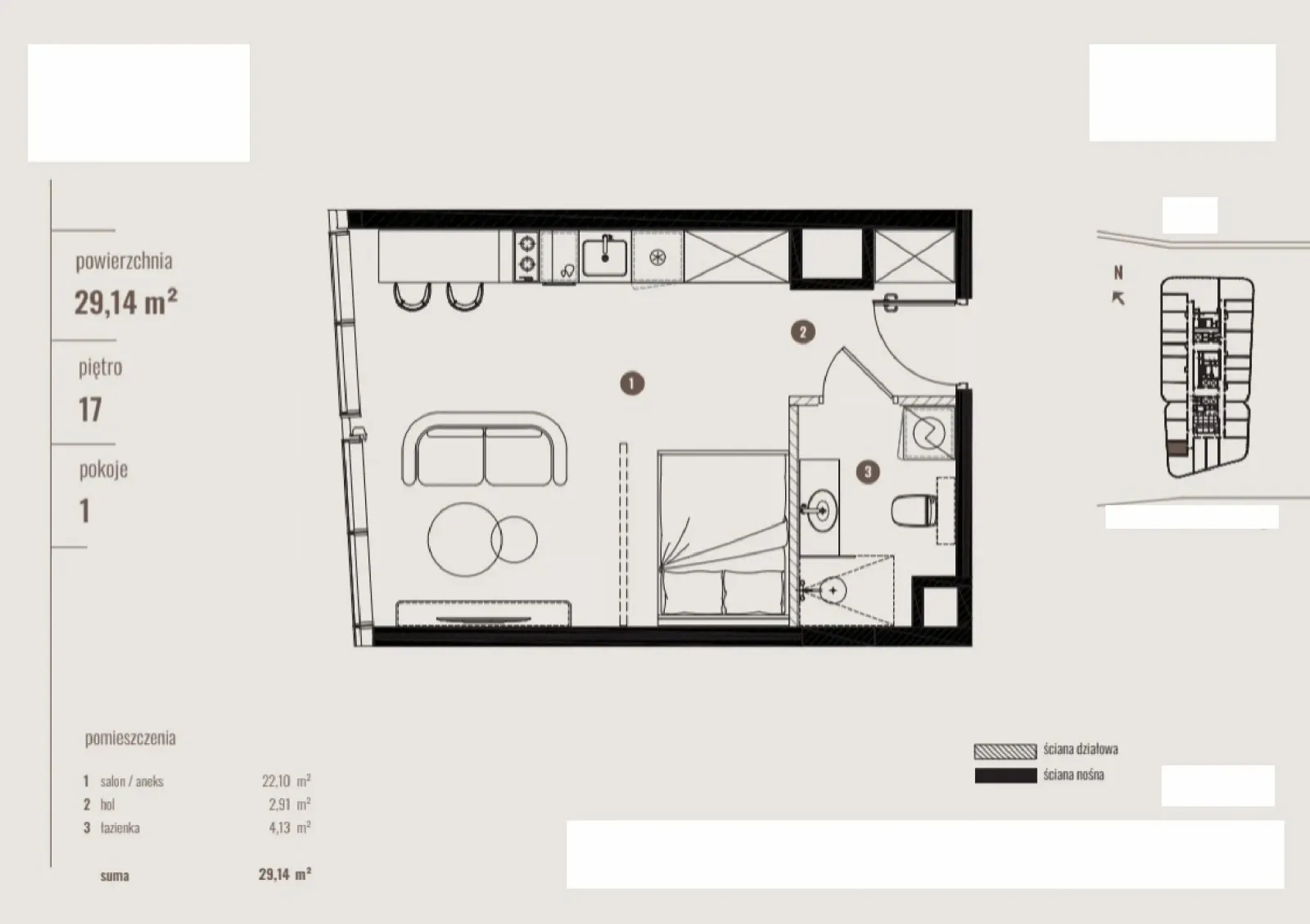 Floor plan: Apartment no. B/17.14