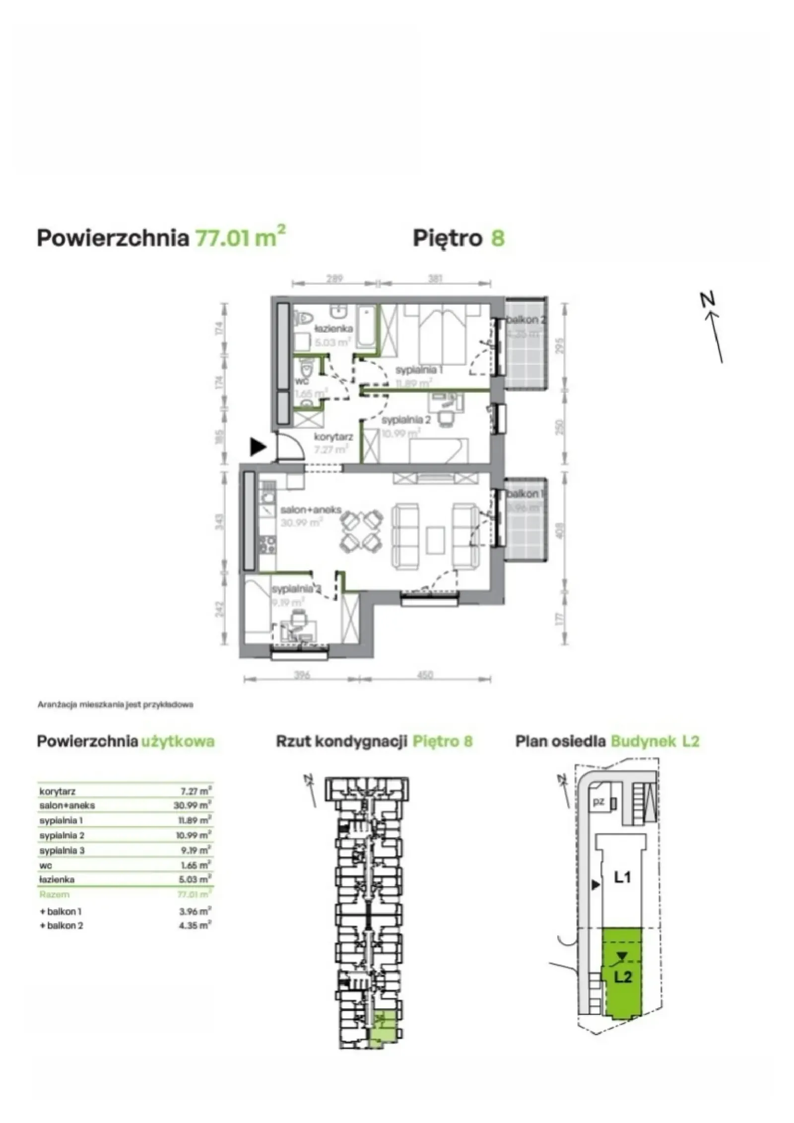 Floor plan: Apartment no. L2/8/70