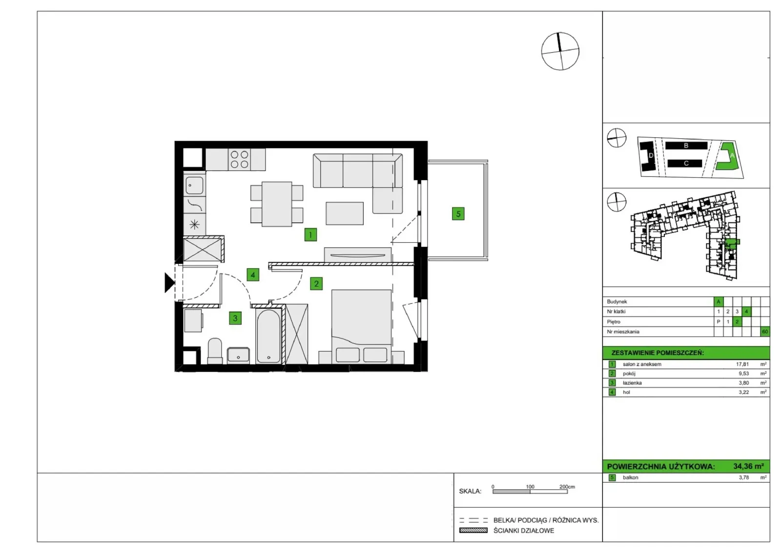 Floor plan: Apartment no. A60