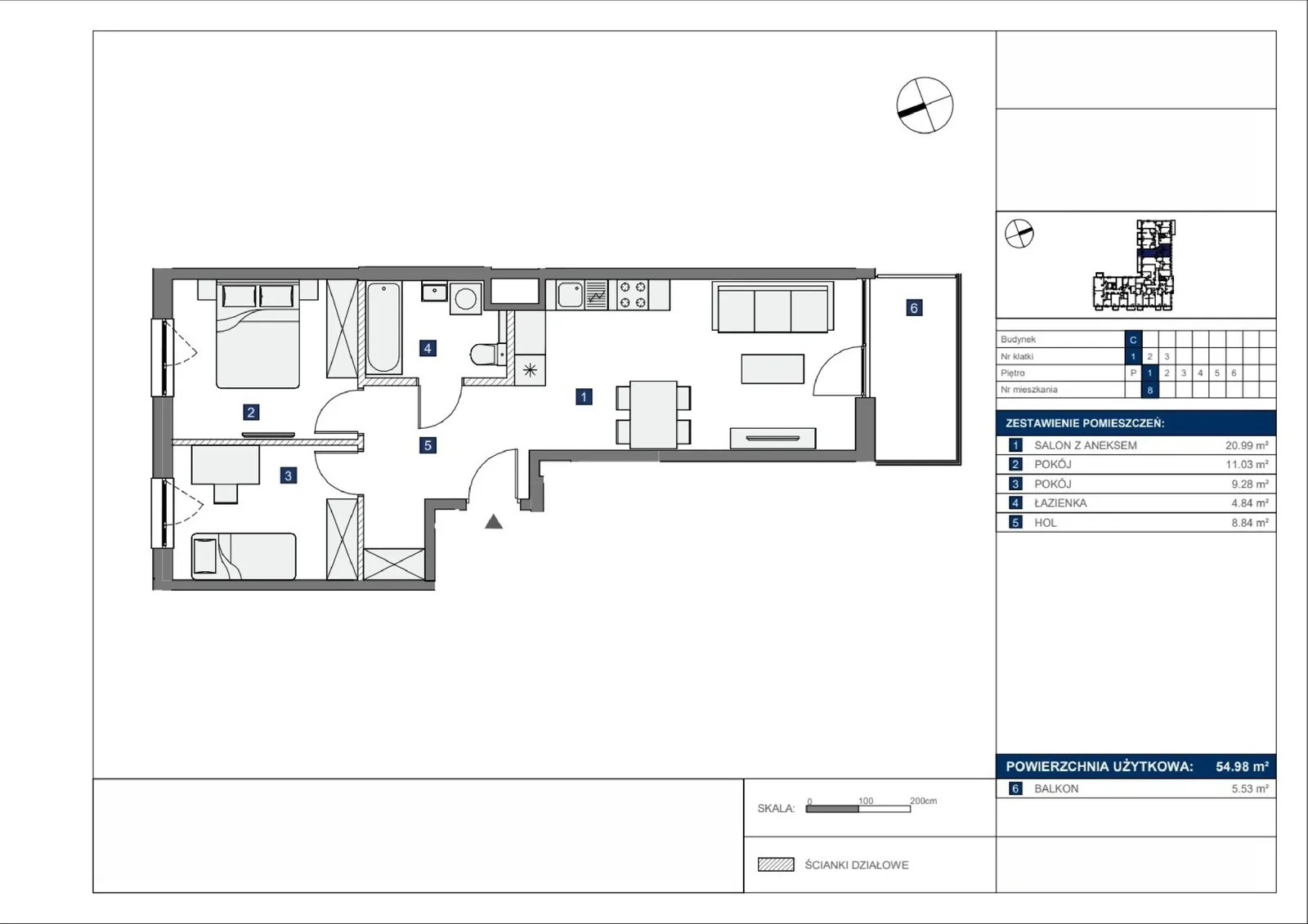 Floor plan: Apartment no. C8