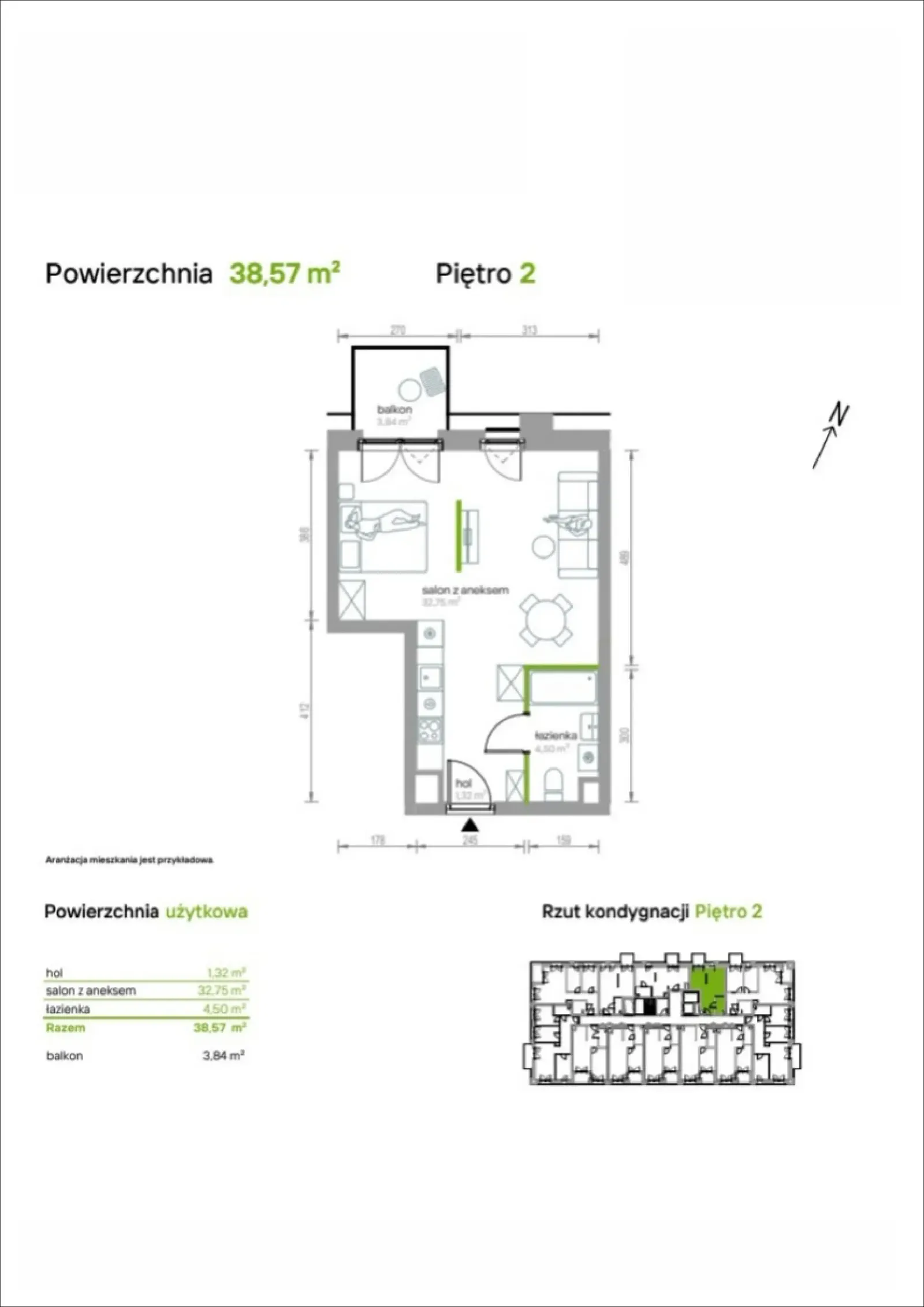 Floor plan: Apartment no. 2/A/08