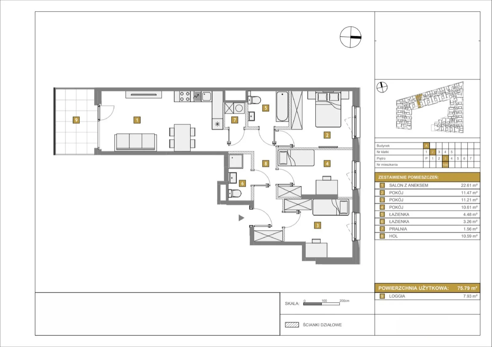 Floor plan: Apartment no. A100
