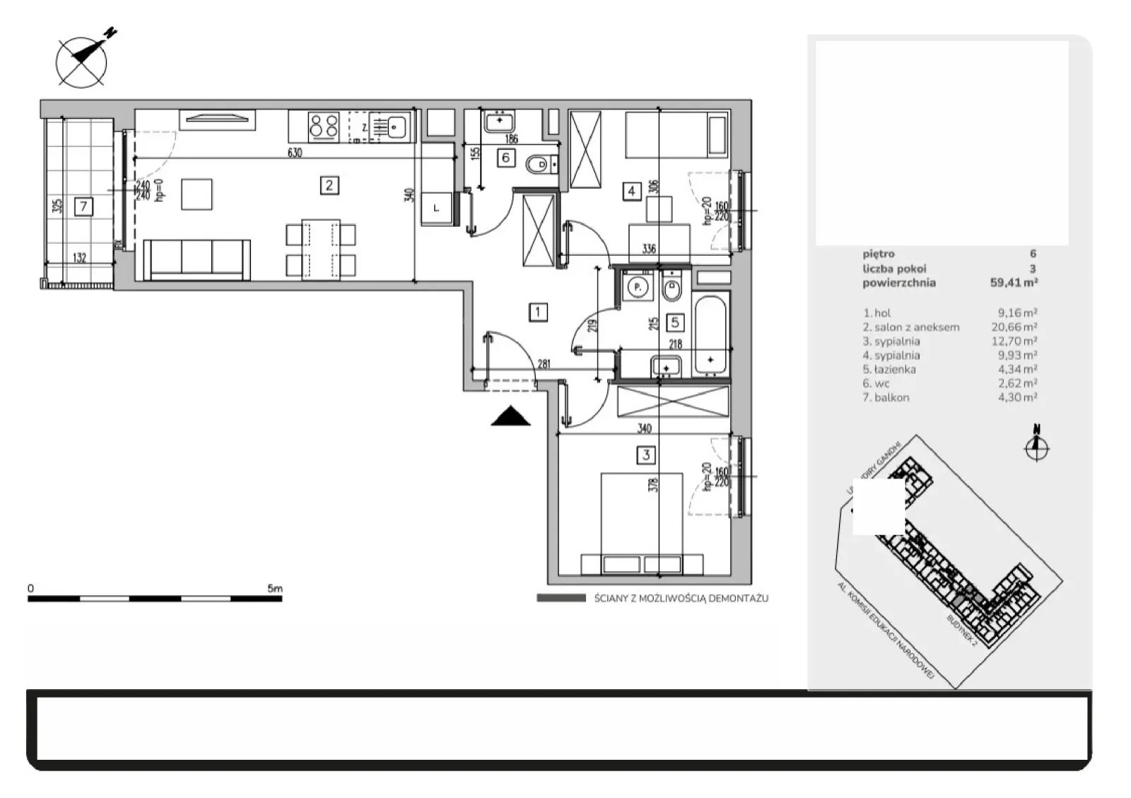 Floor plan: Apartment no. MB147