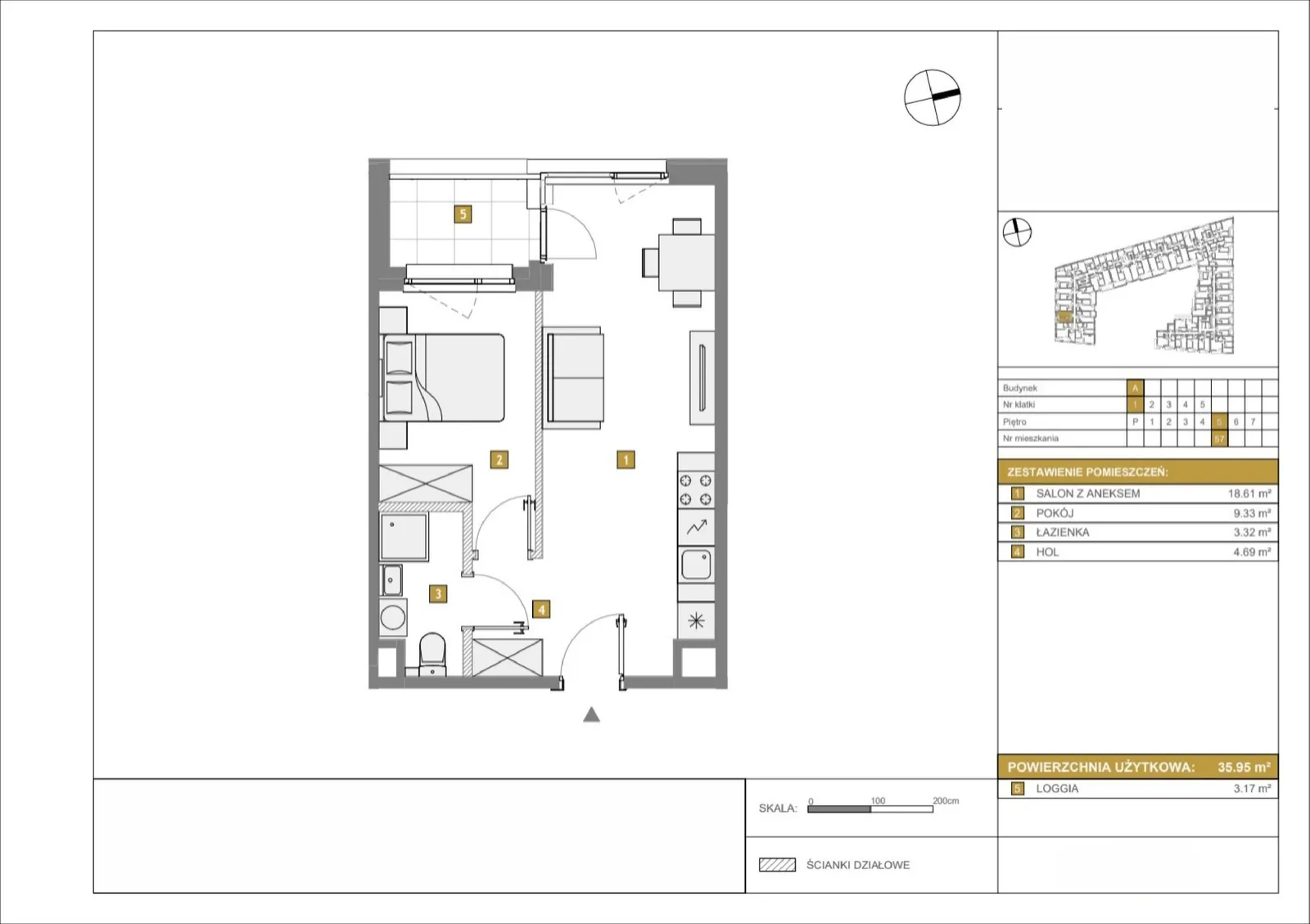 Floor plan: Apartment no. A57