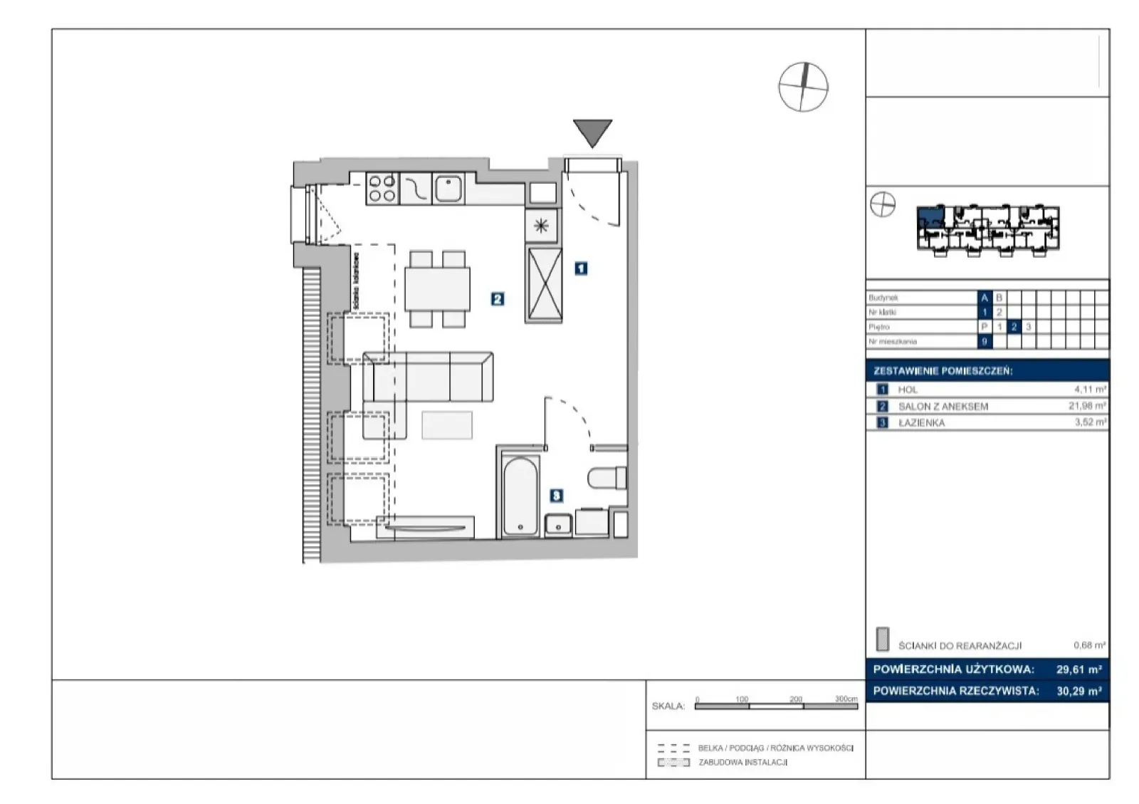 Floor plan: Apartment no. A9