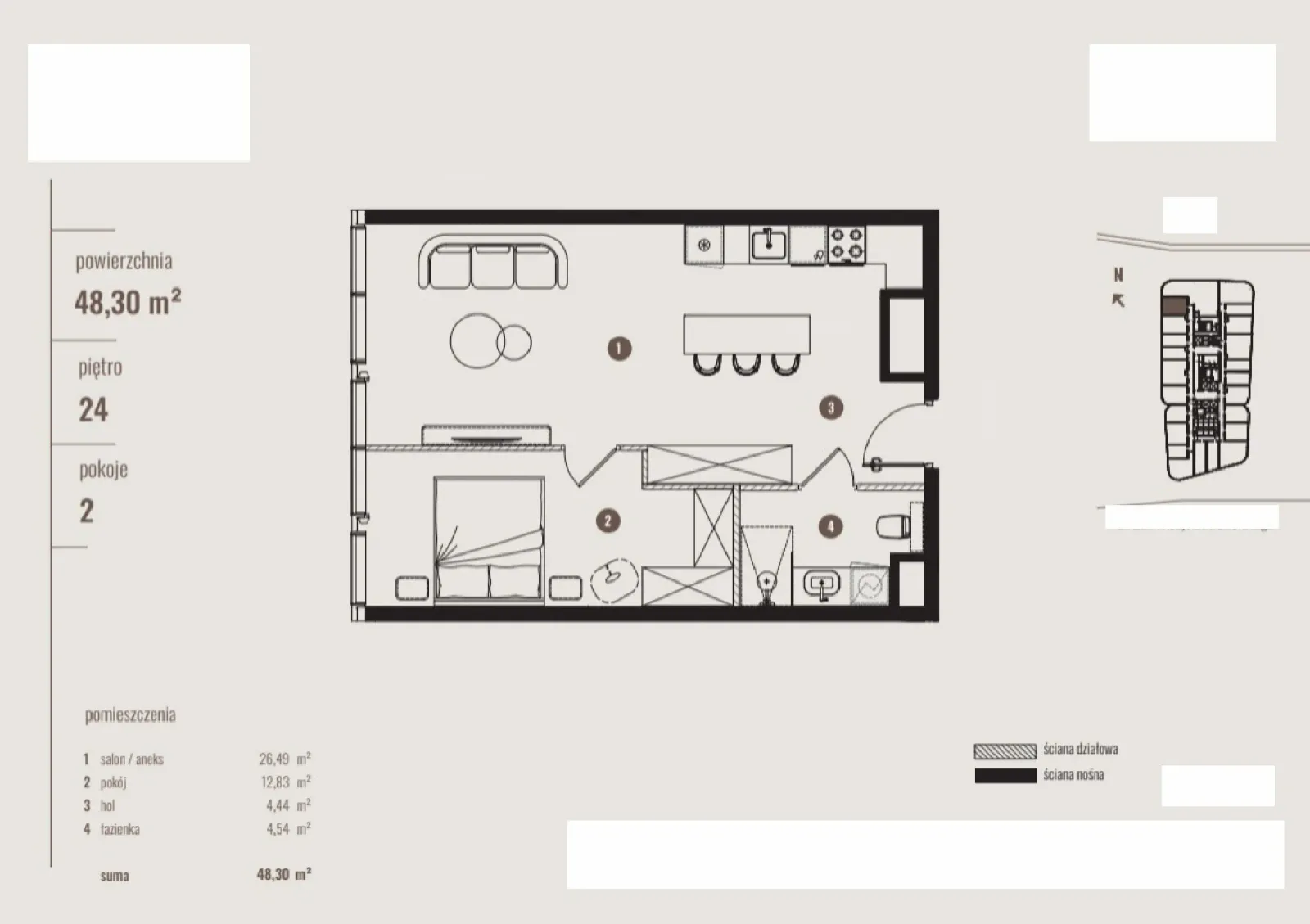 Floor plan: Apartment no. B/24.22