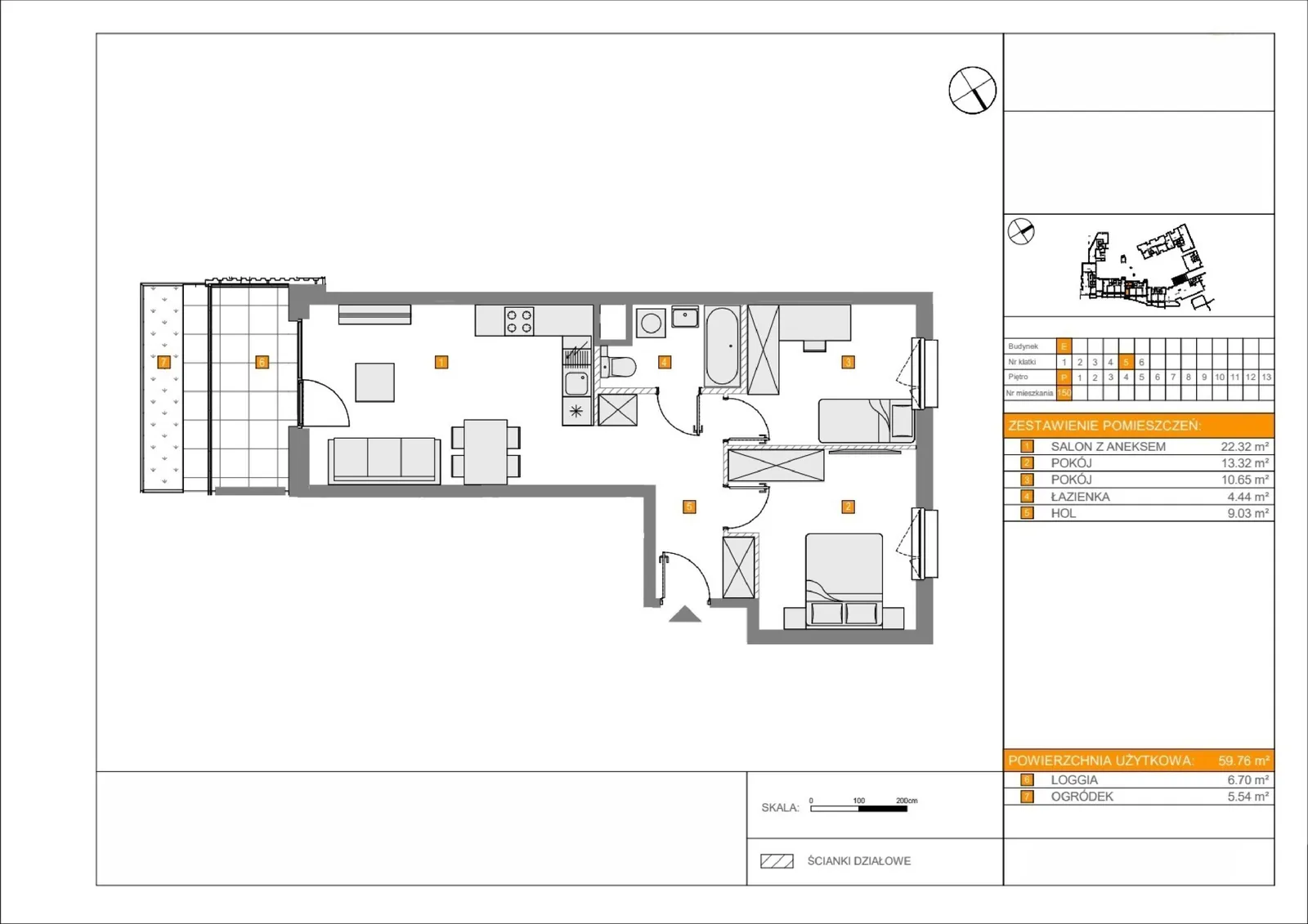 Floor plan: Apartment no. E150