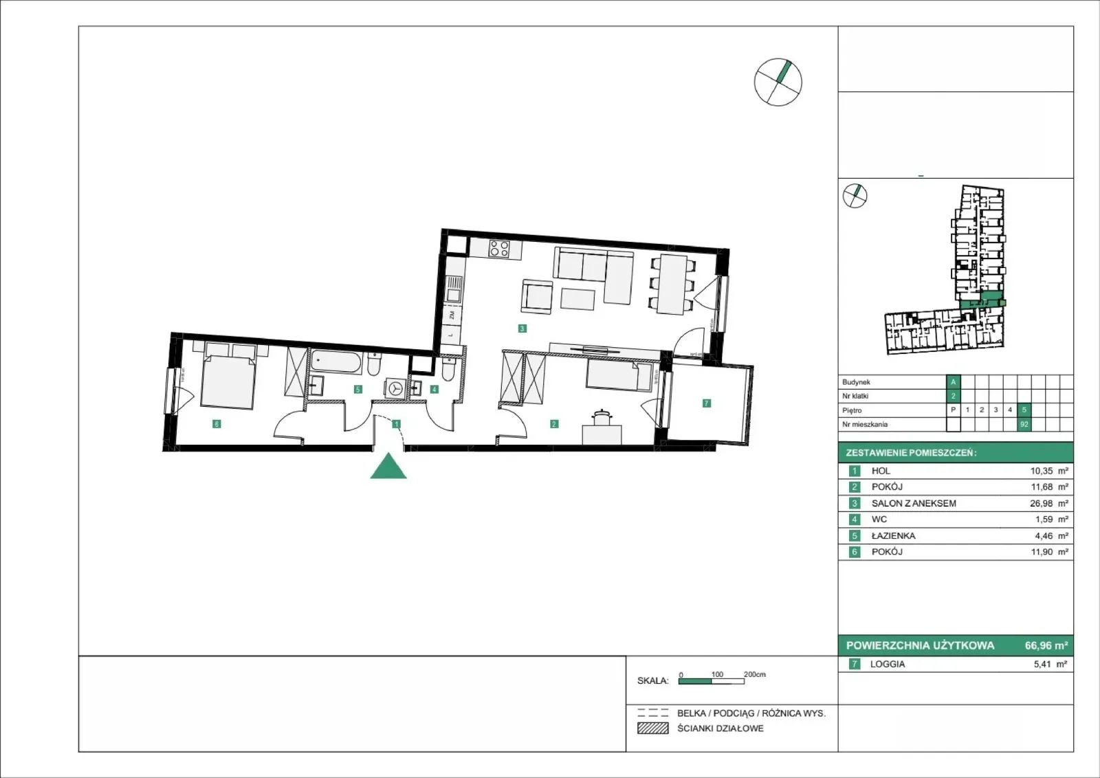 Floor plan: Apartment no. A92