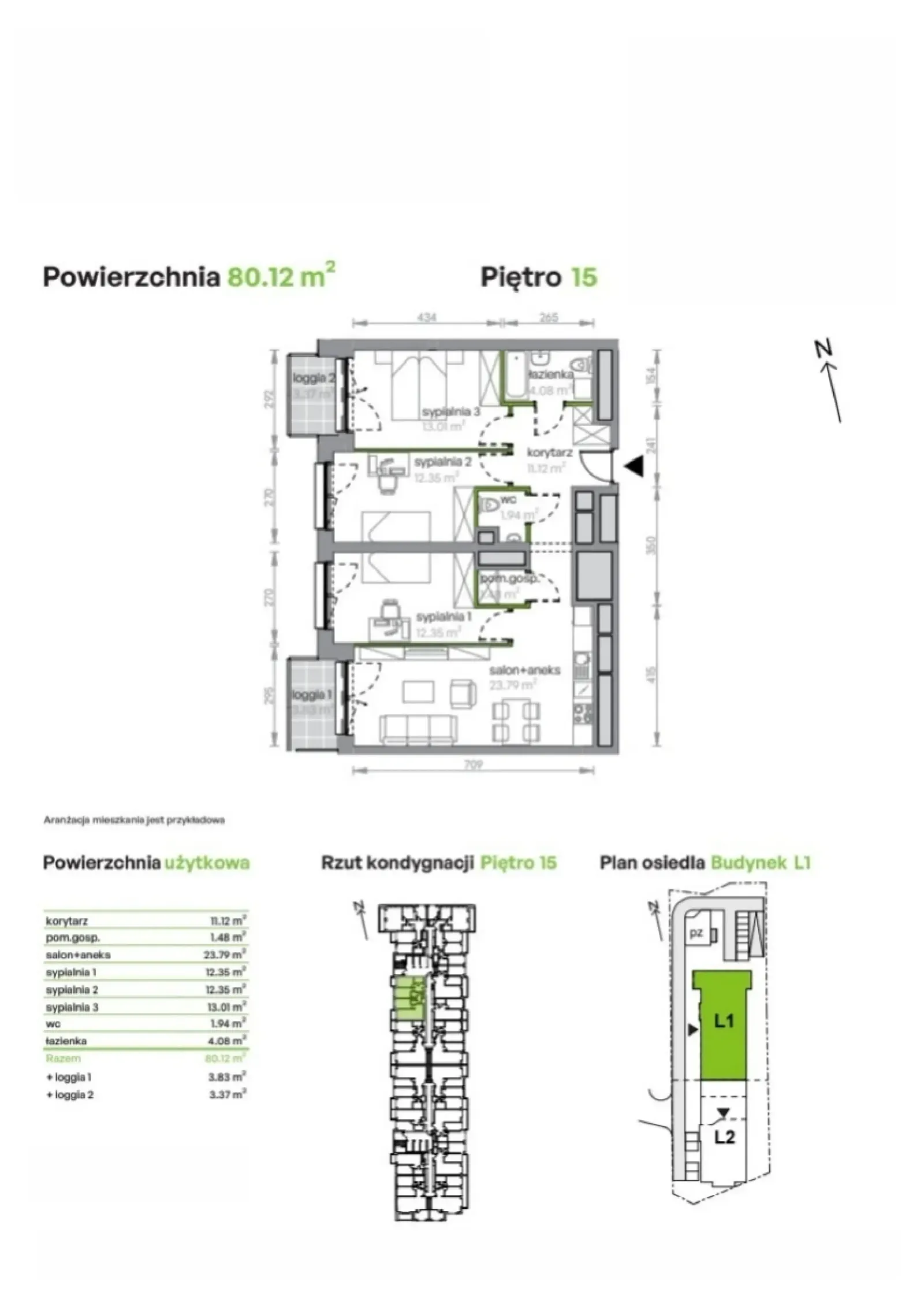 Floor plan: Apartment no. L1/15/148