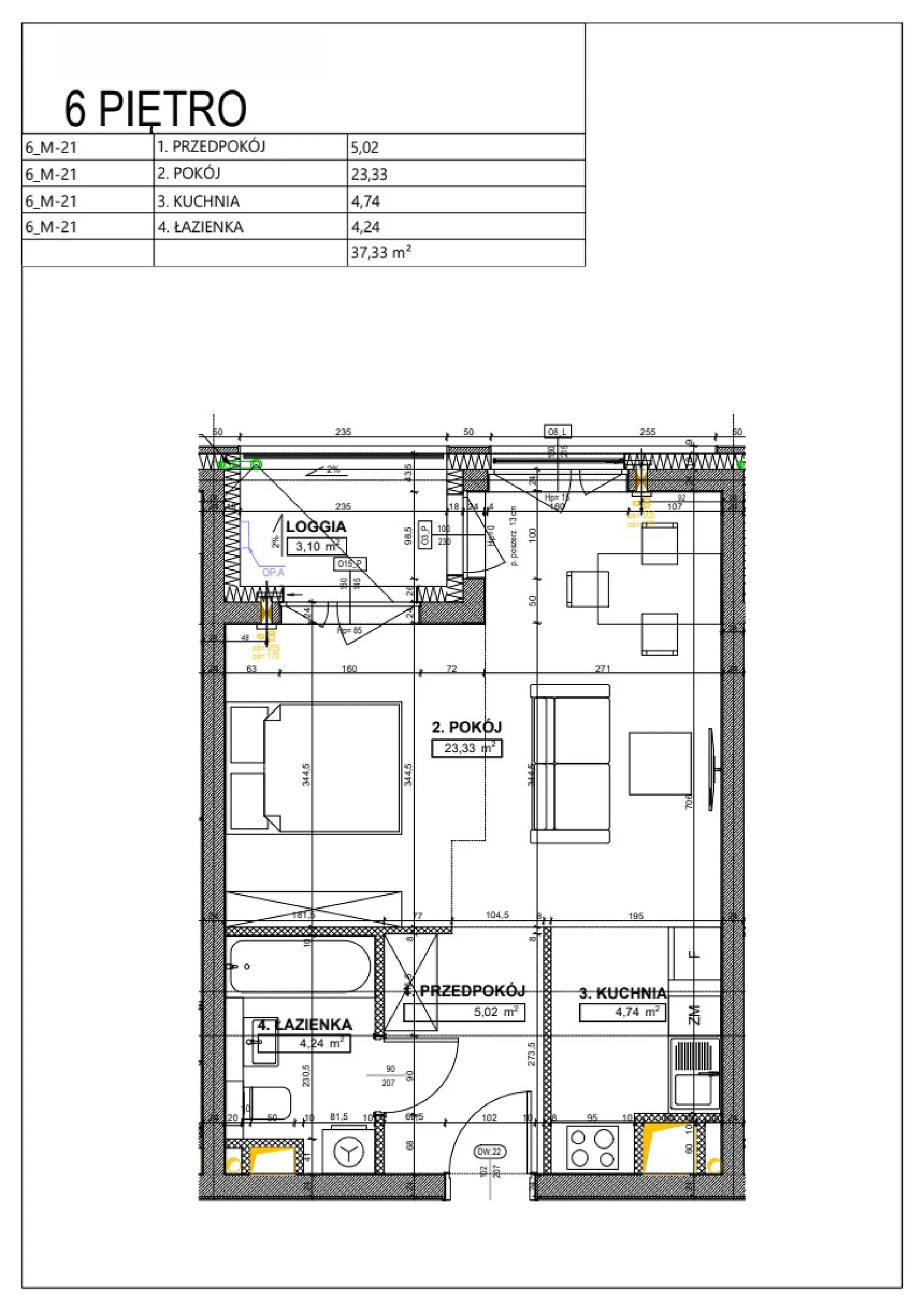 Floor plan: Apartment no. B76