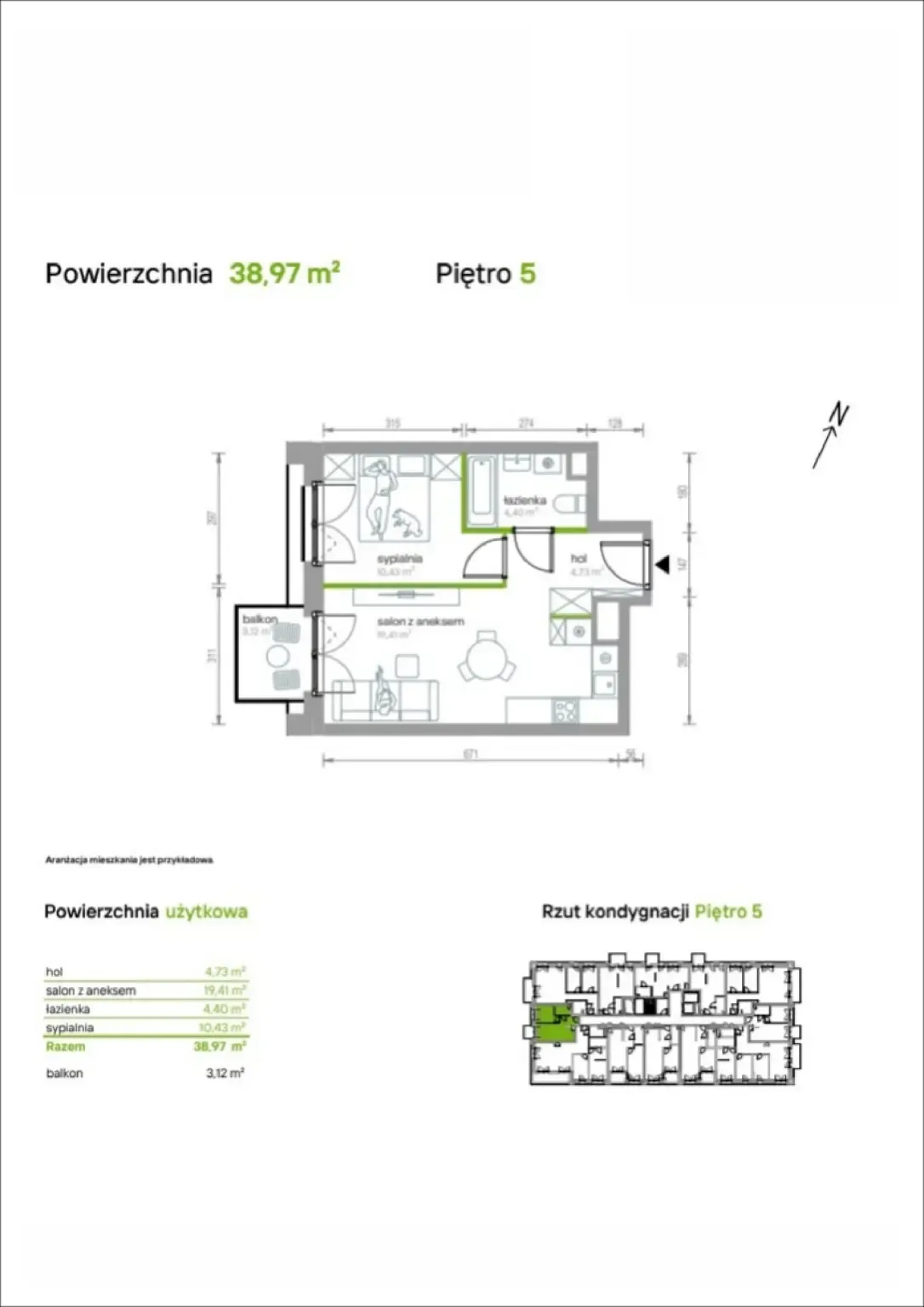 Floor plan: Apartment no. 5/A/12