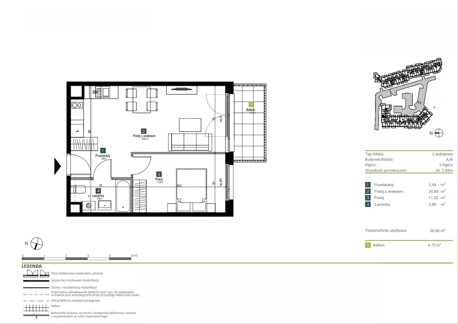 Floor plan: Apartment no. AA0110