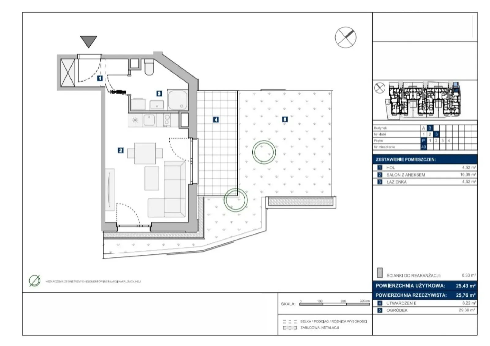 Floor plan: Apartment no. B40