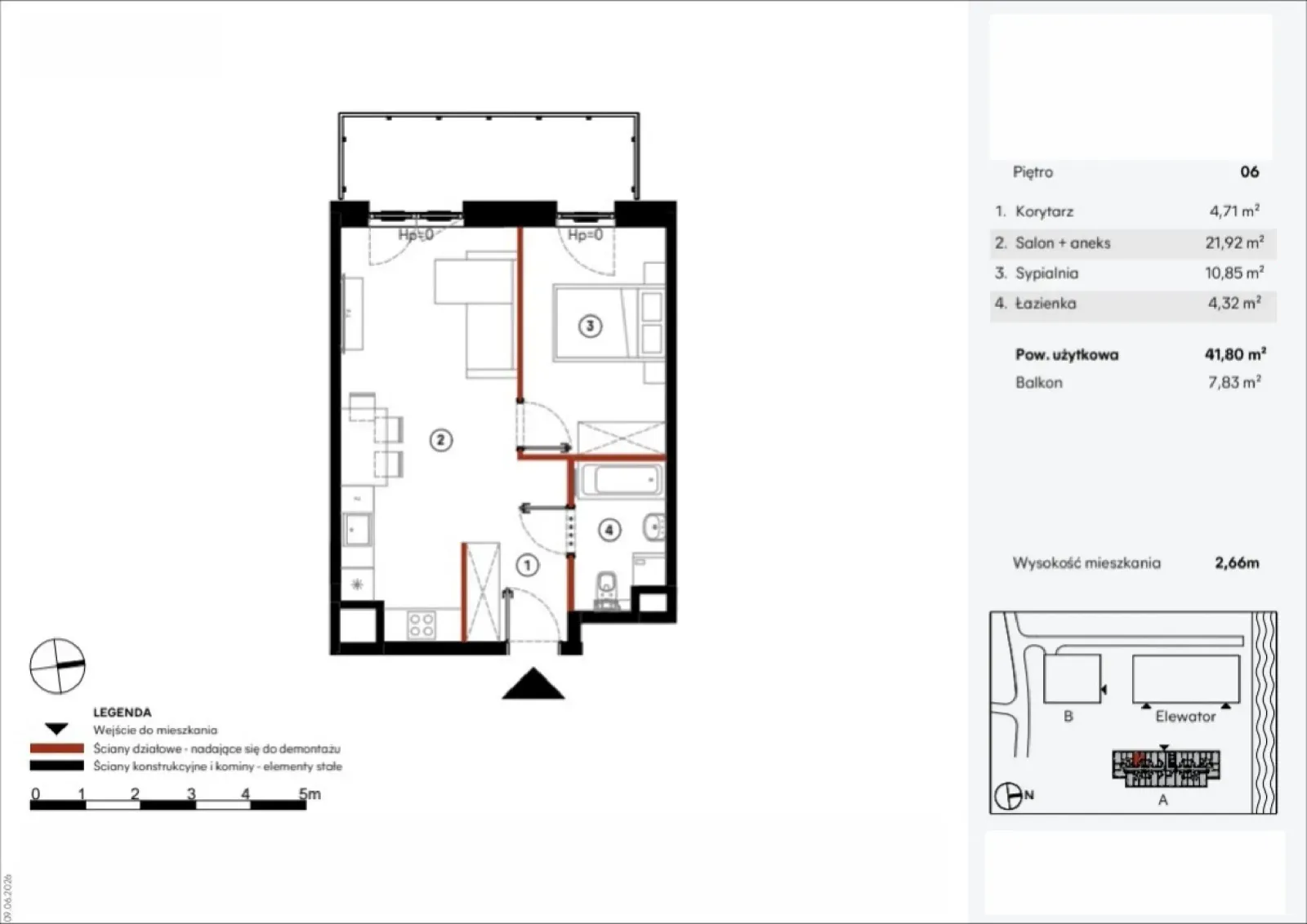 Floor plan: Apartment no. A.6.13