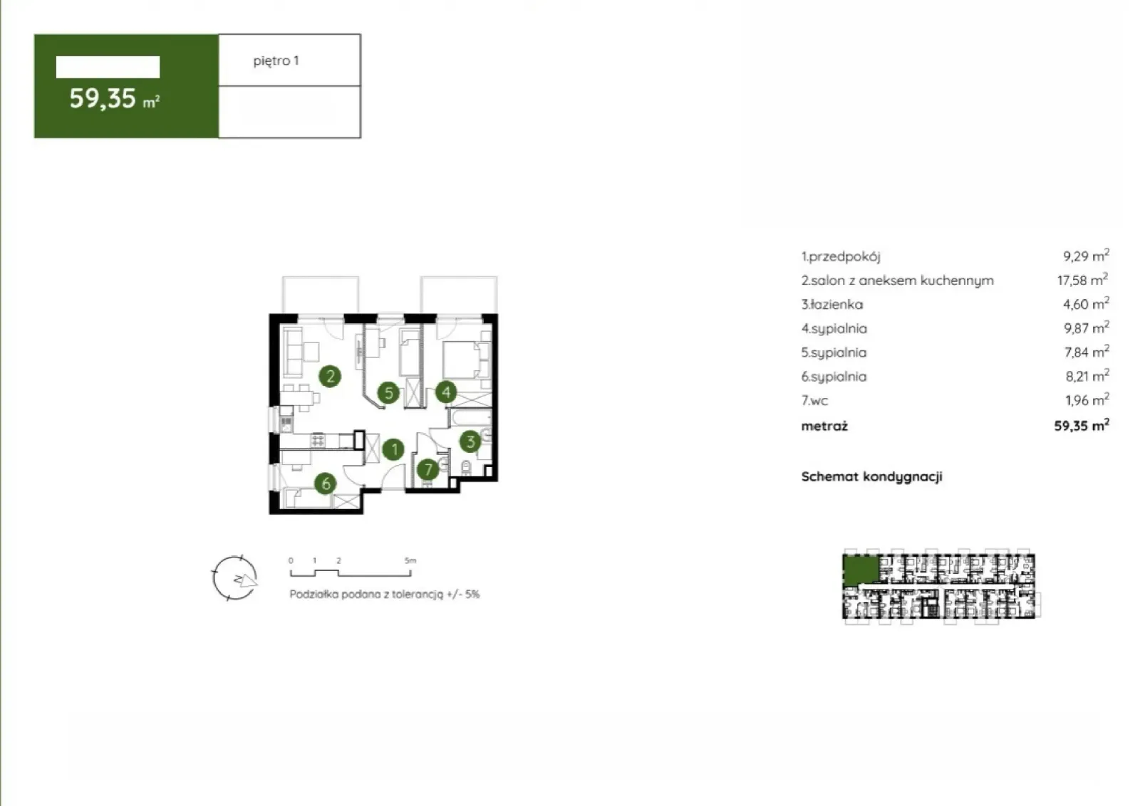 Floor plan: Apartment no. 2.A.1.04