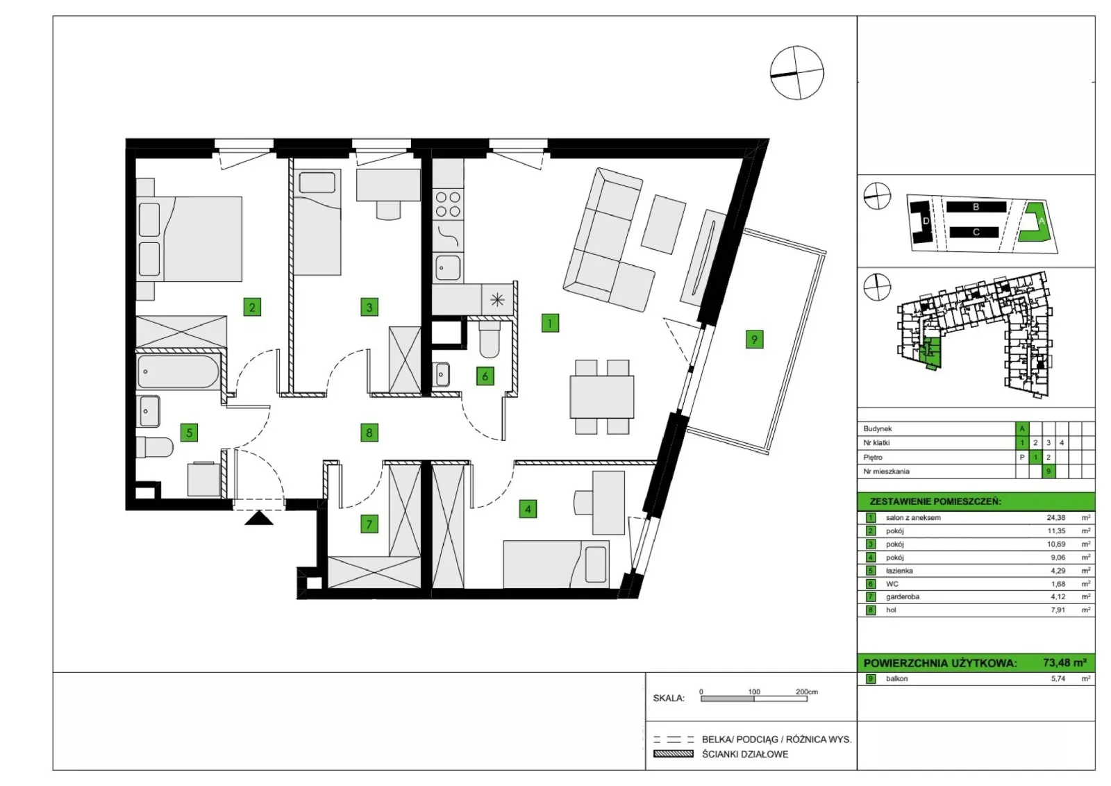 Floor plan: Apartment no. A9