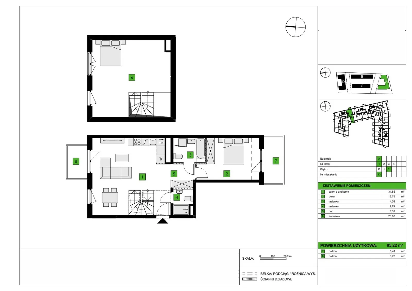 Floor plan: Apartment no. A13