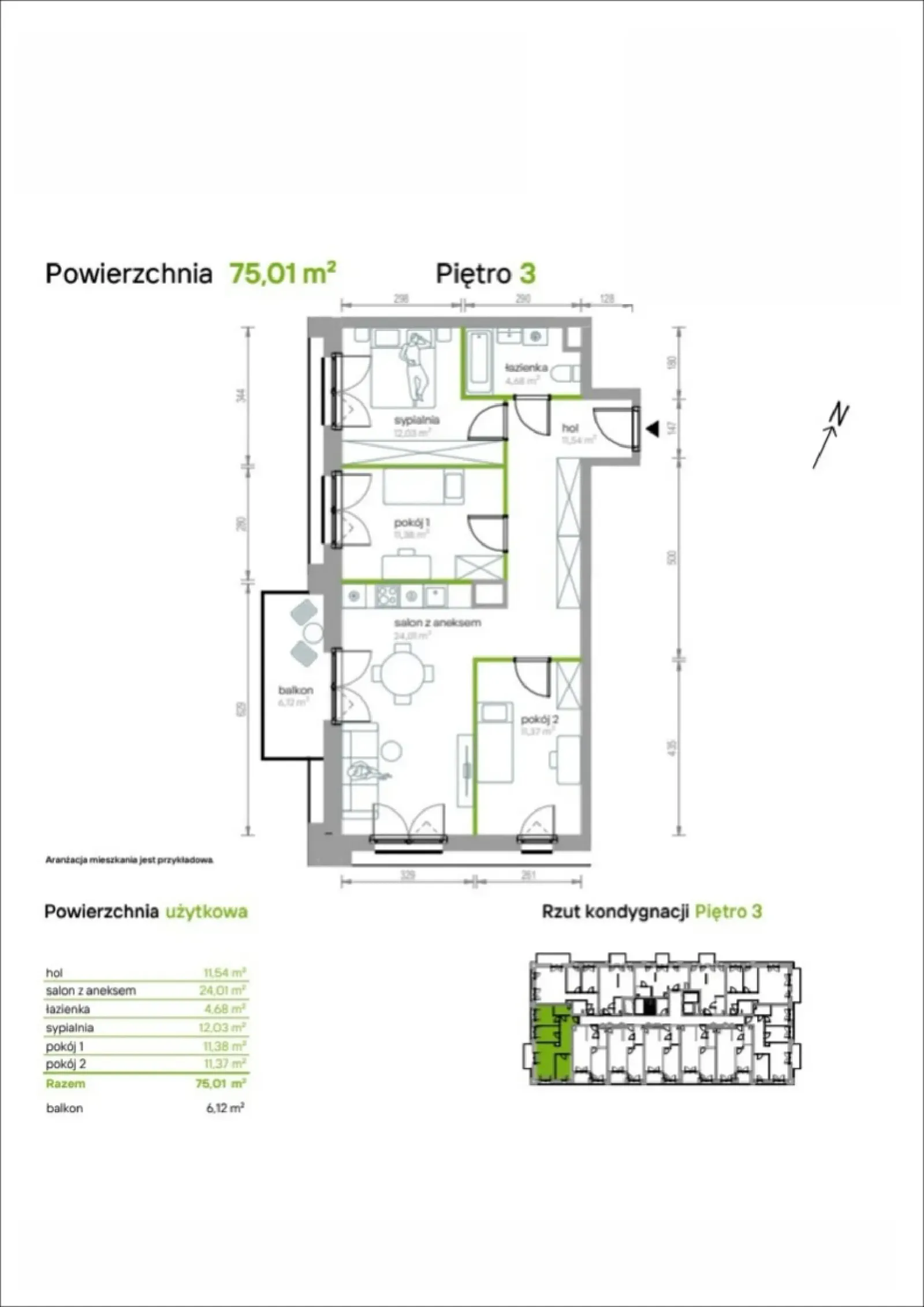 Floor plan: Apartment no. 3/A/12