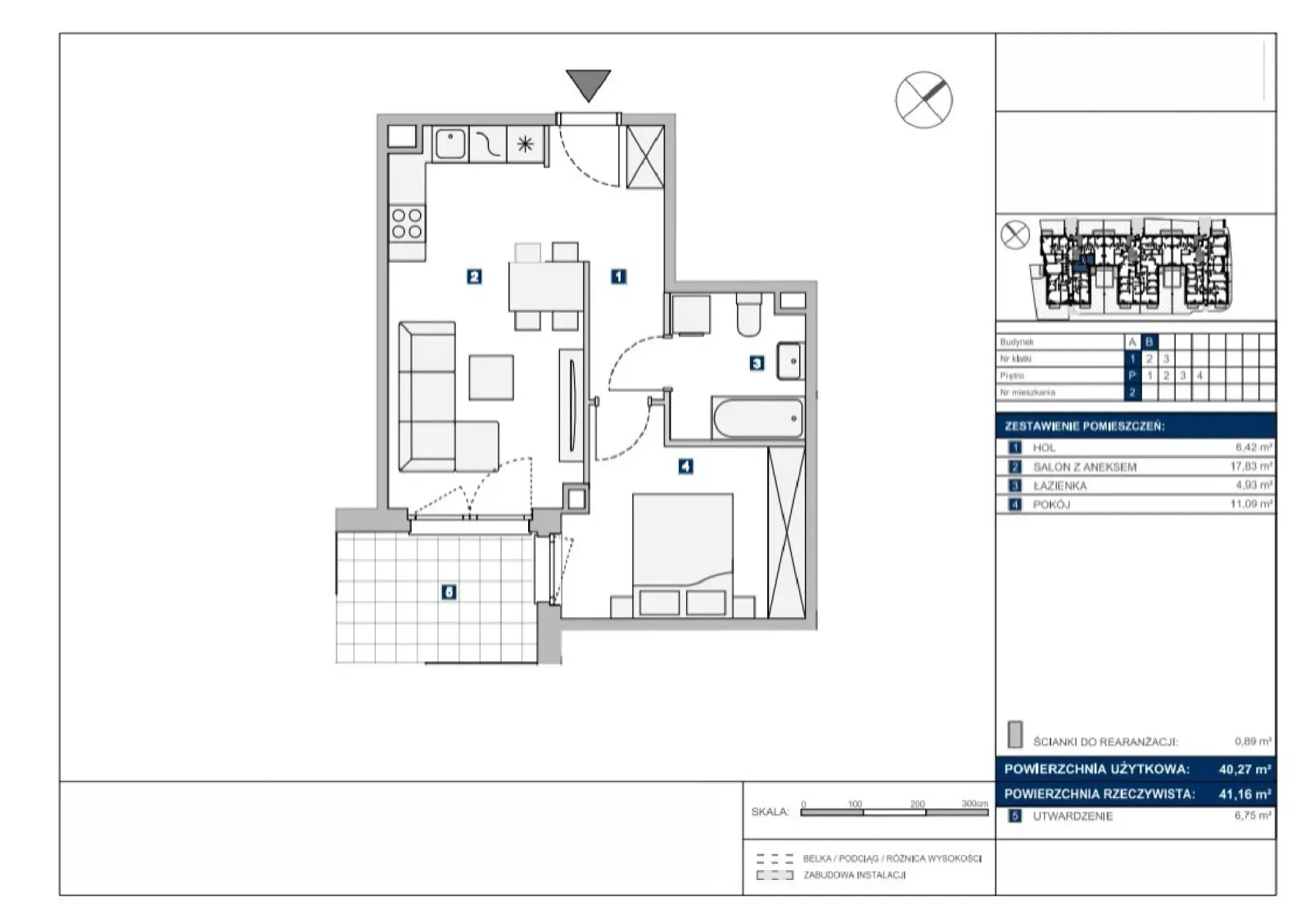 Floor plan: Apartment no. B2
