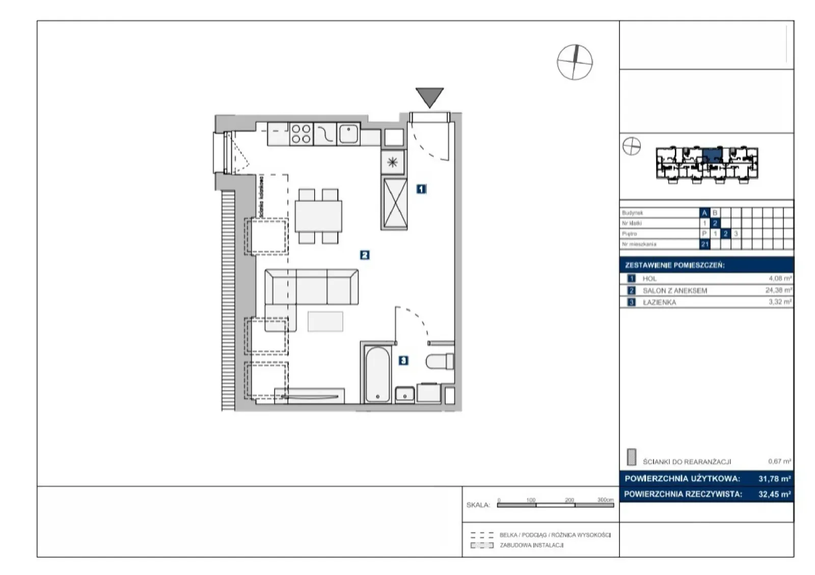 Floor plan: Apartment no. A21