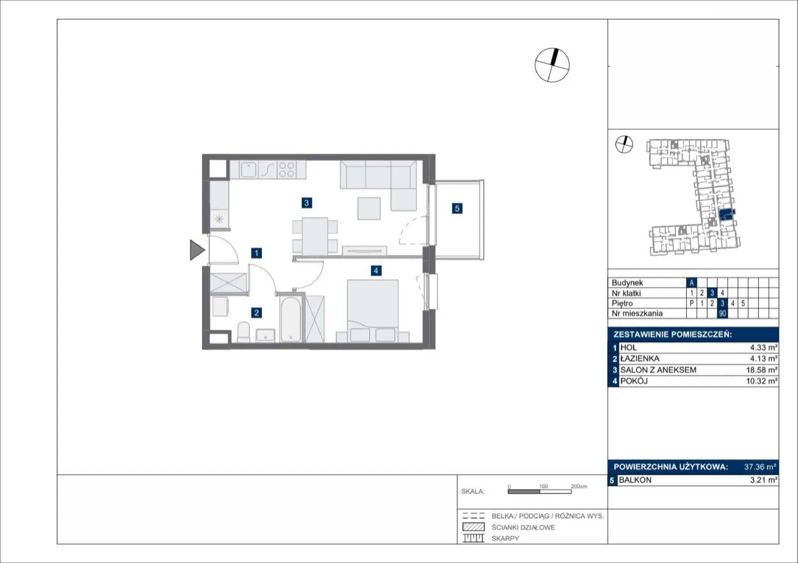 Floor plan: Apartment no. A90
