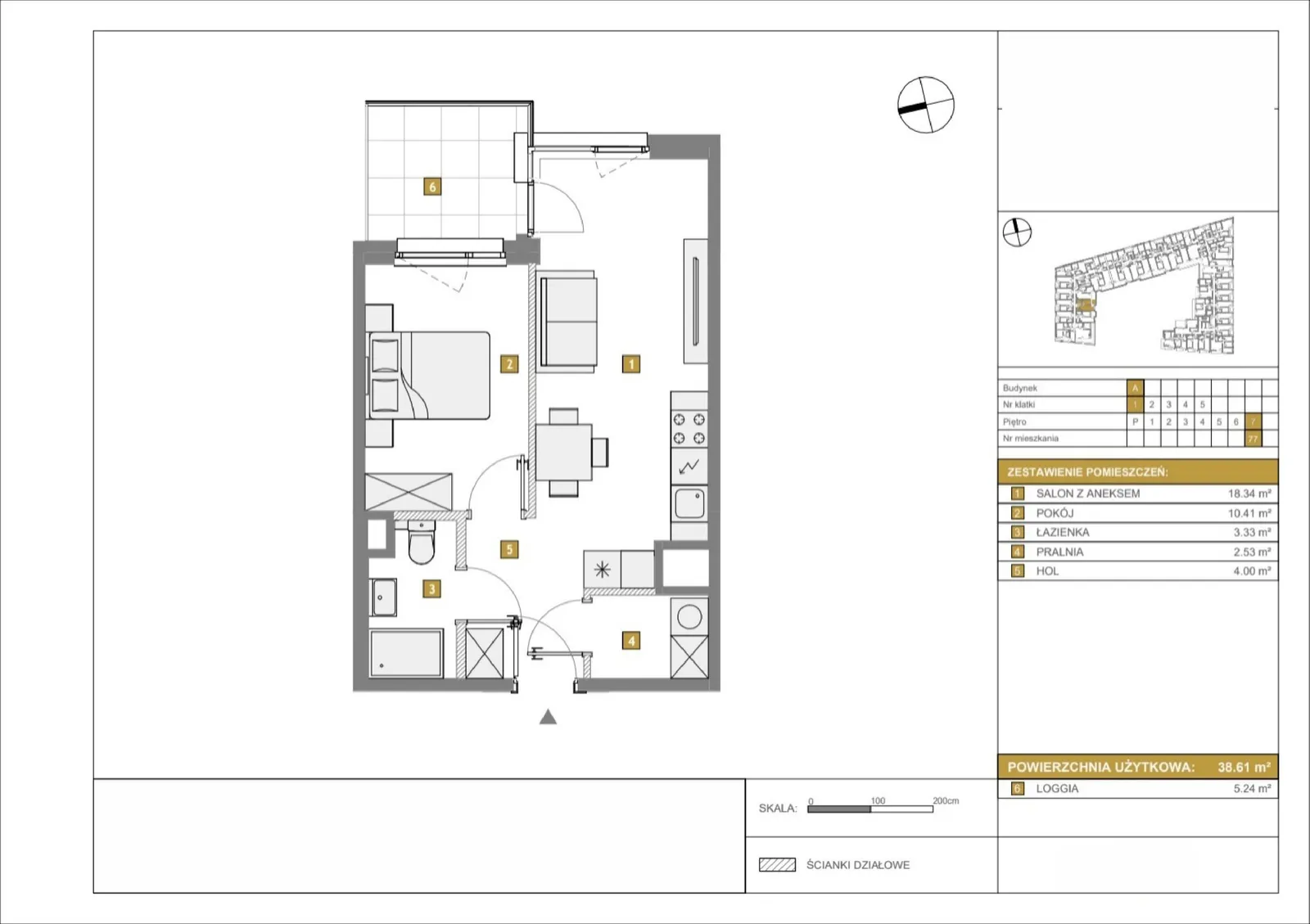 Floor plan: Apartment no. A77