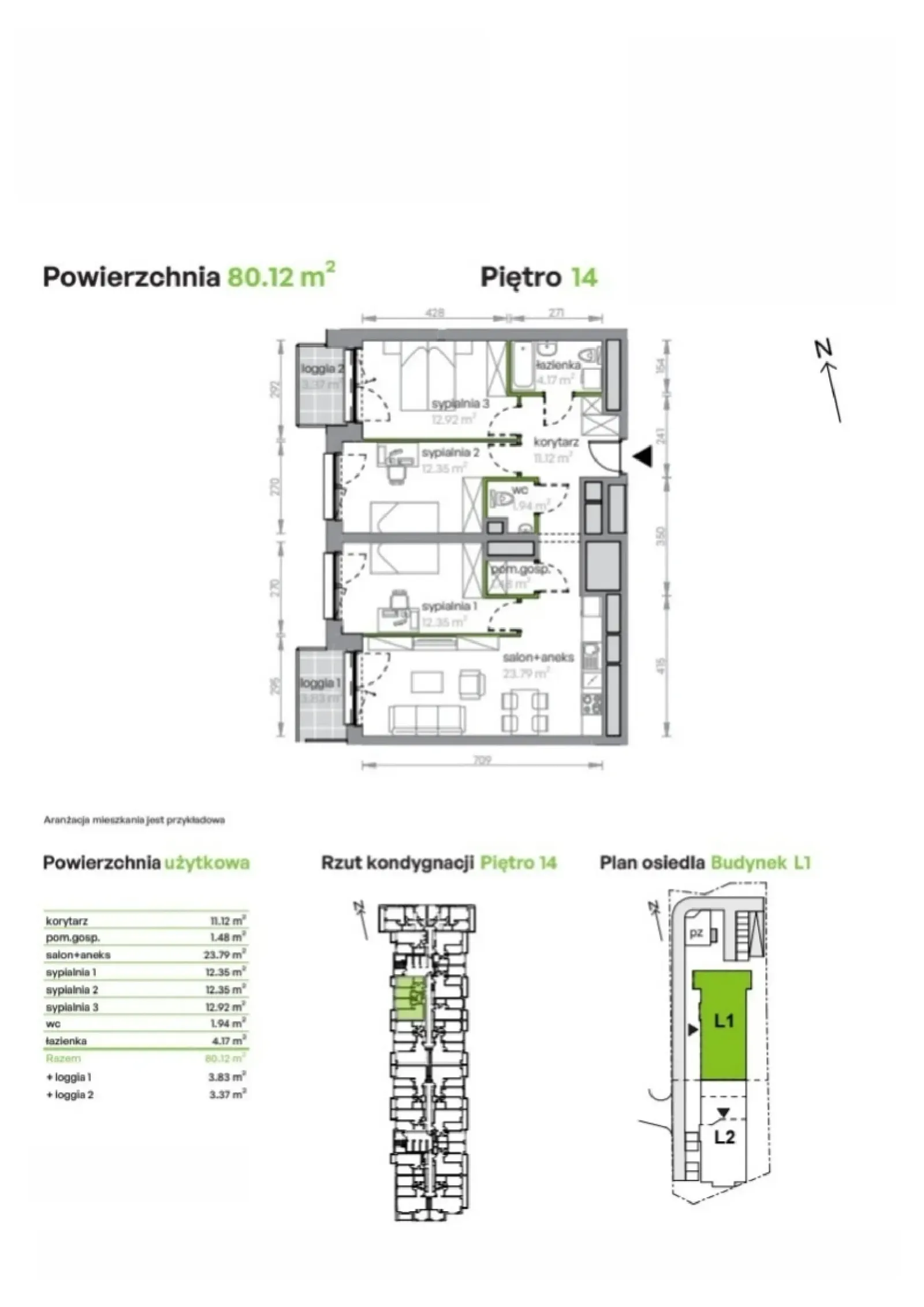 Floor plan: Apartment no. L1/14/141