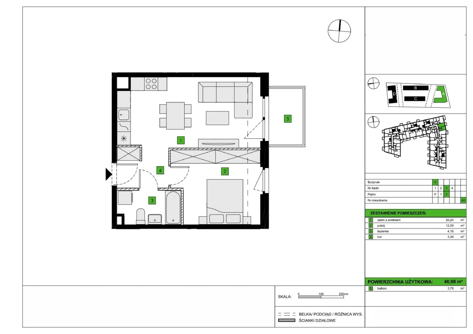 Floor plan: Apartment no. A42