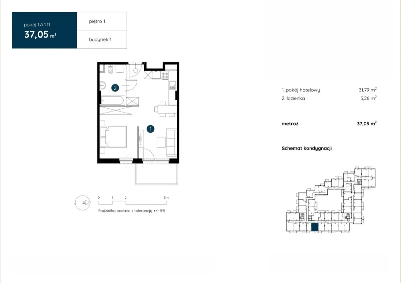 Floor plan: Apartment no. 1.A.1.11