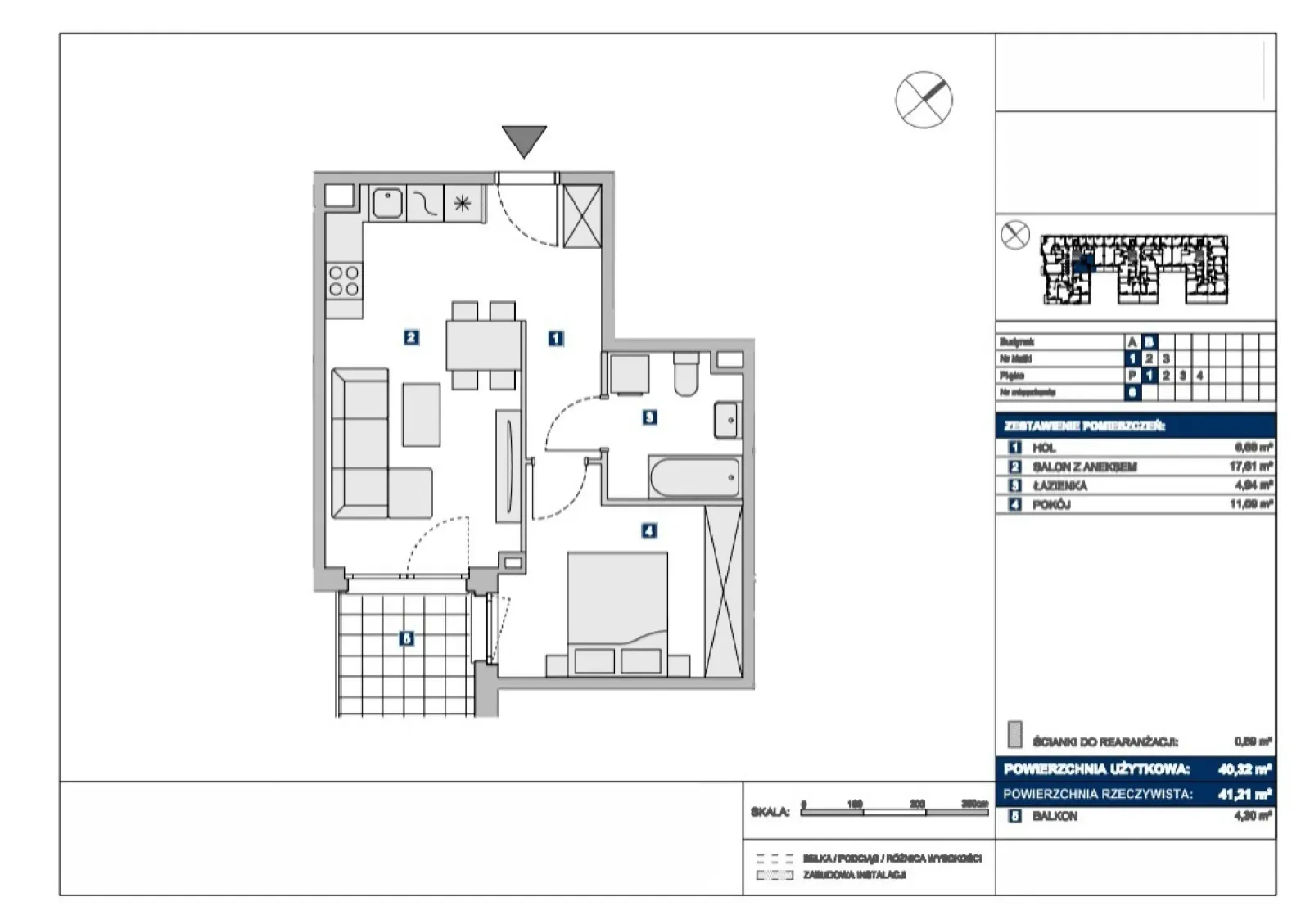 Floor plan: Apartment no. B8
