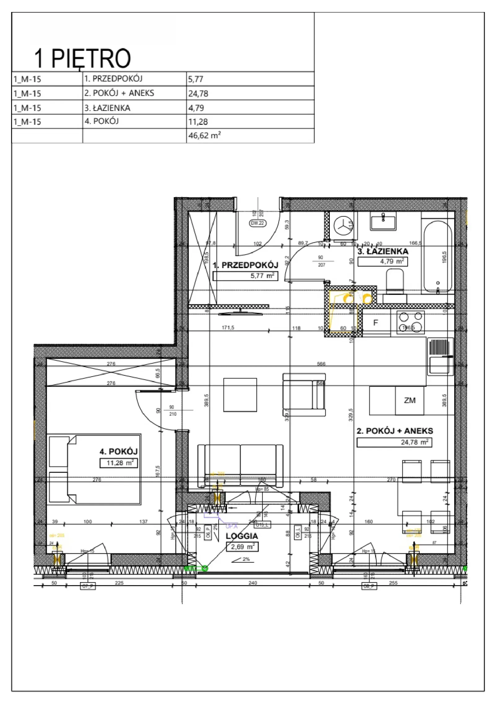 Floor plan: Apartment no. B7