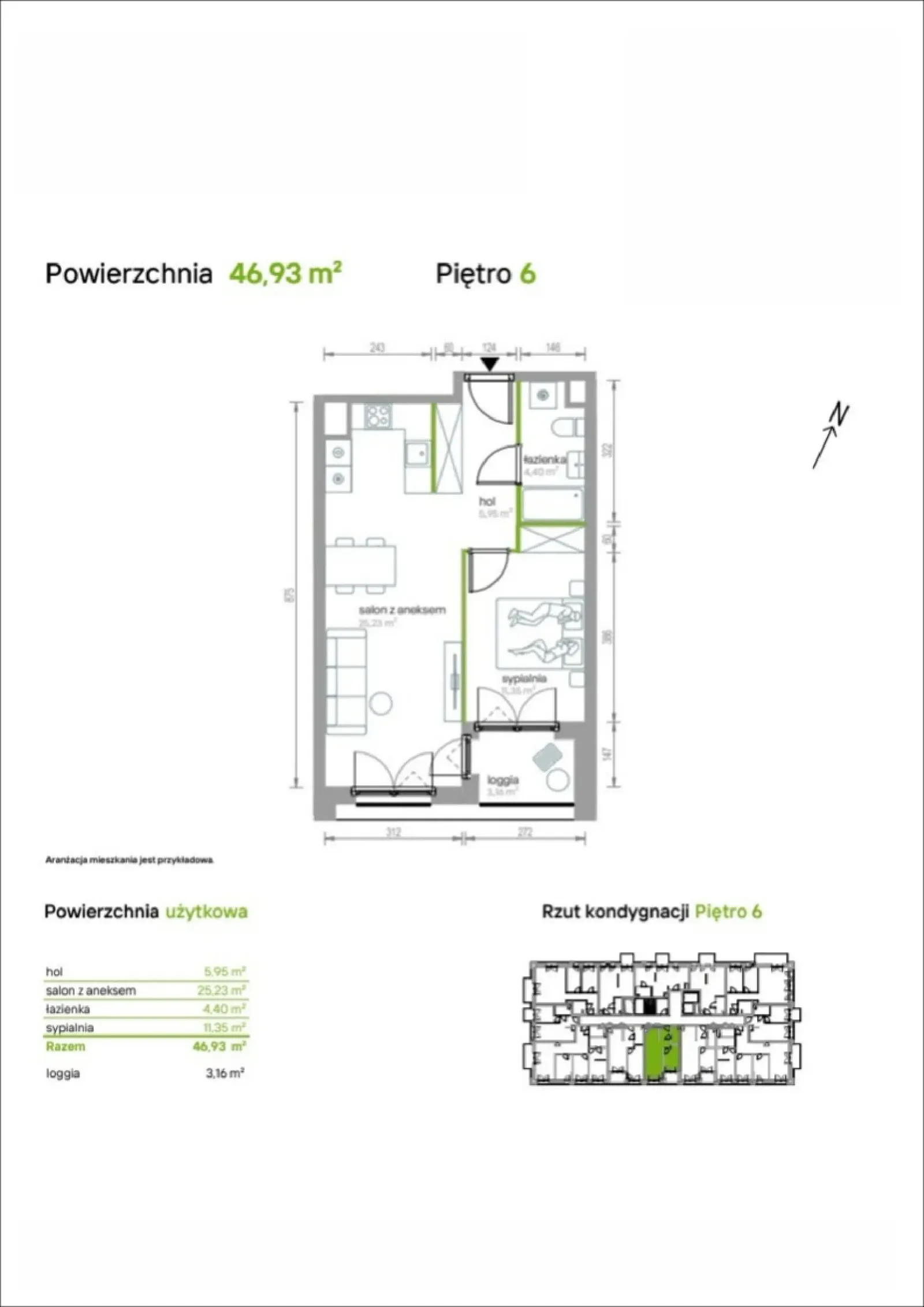 Floor plan: Apartment no. 6/A/03