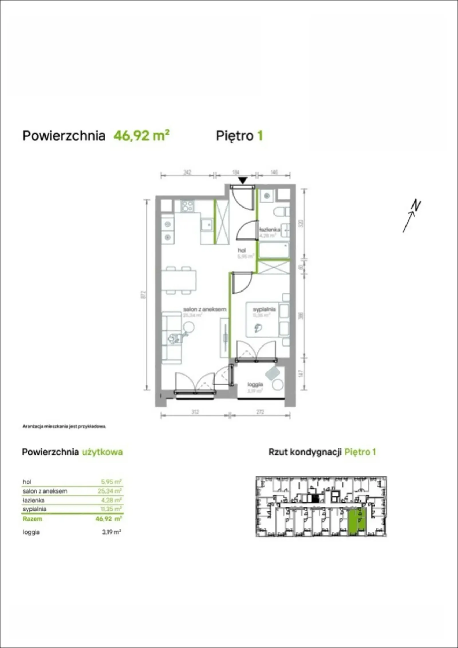 Rzut: Lokal 1/A/05, 2 pok.